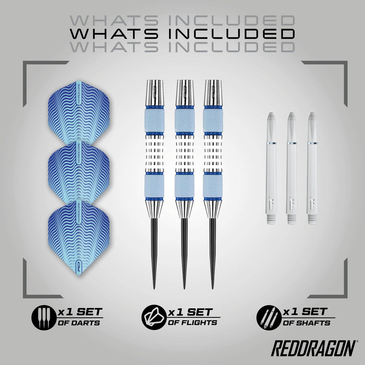 RED DRAGON Stag 30g Tungsten Darts with Flights and Stems