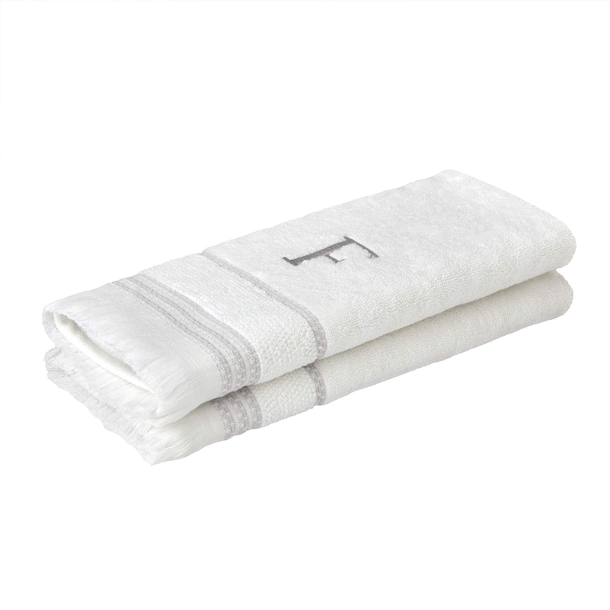 SKL Home Hand Towel Set, F, Cotton, White, 16x26