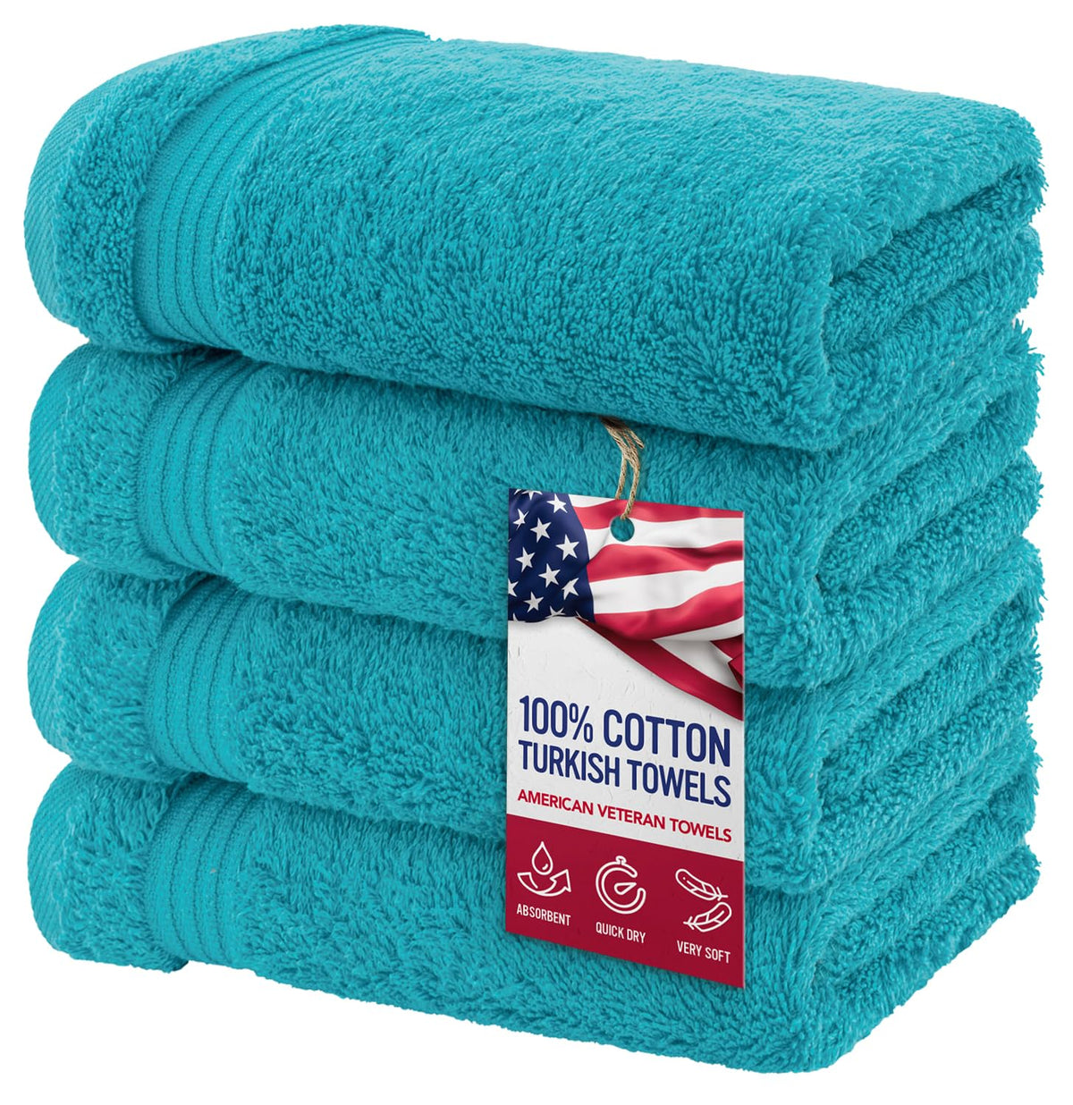American Veteran Towel, Hand Towels for Bathroom Set of 4, 100% Cotton Turkish Hand Towel Sets Clearance Prime, Soft Hand Face Towels