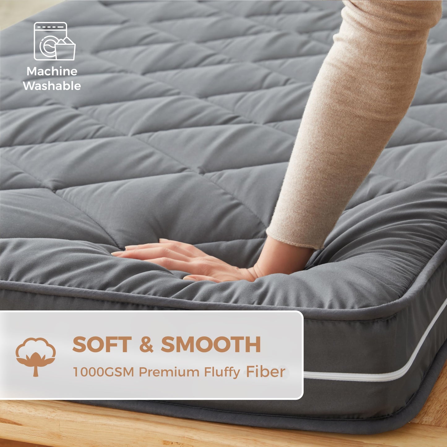 Jamdok Single Roll Up Floor Mattress,Memory Foam,Portable(190X97X10cm)