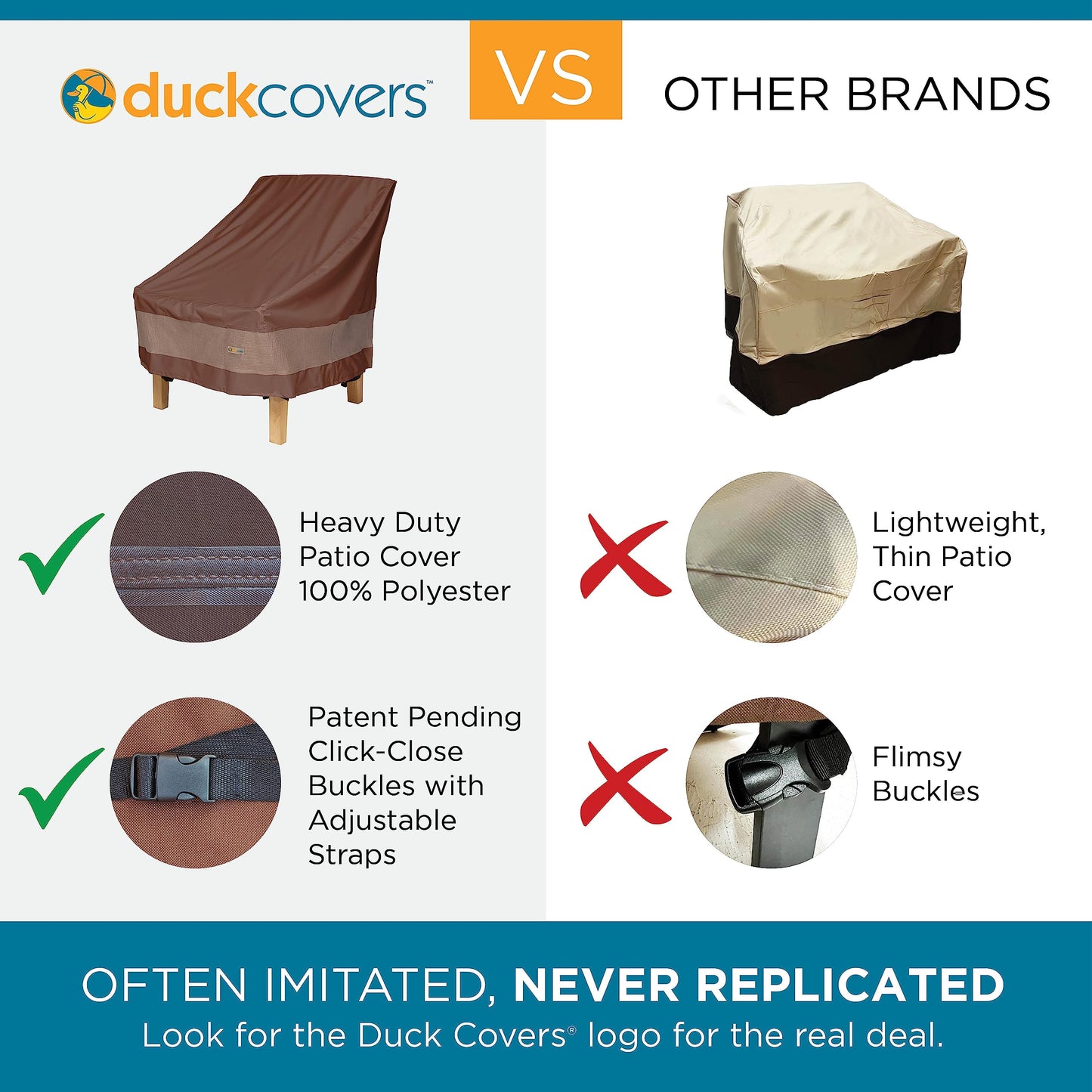 Duck Covers Ultimate Offset Patio Umbrella Cover with Installation Pole, 101-Inch