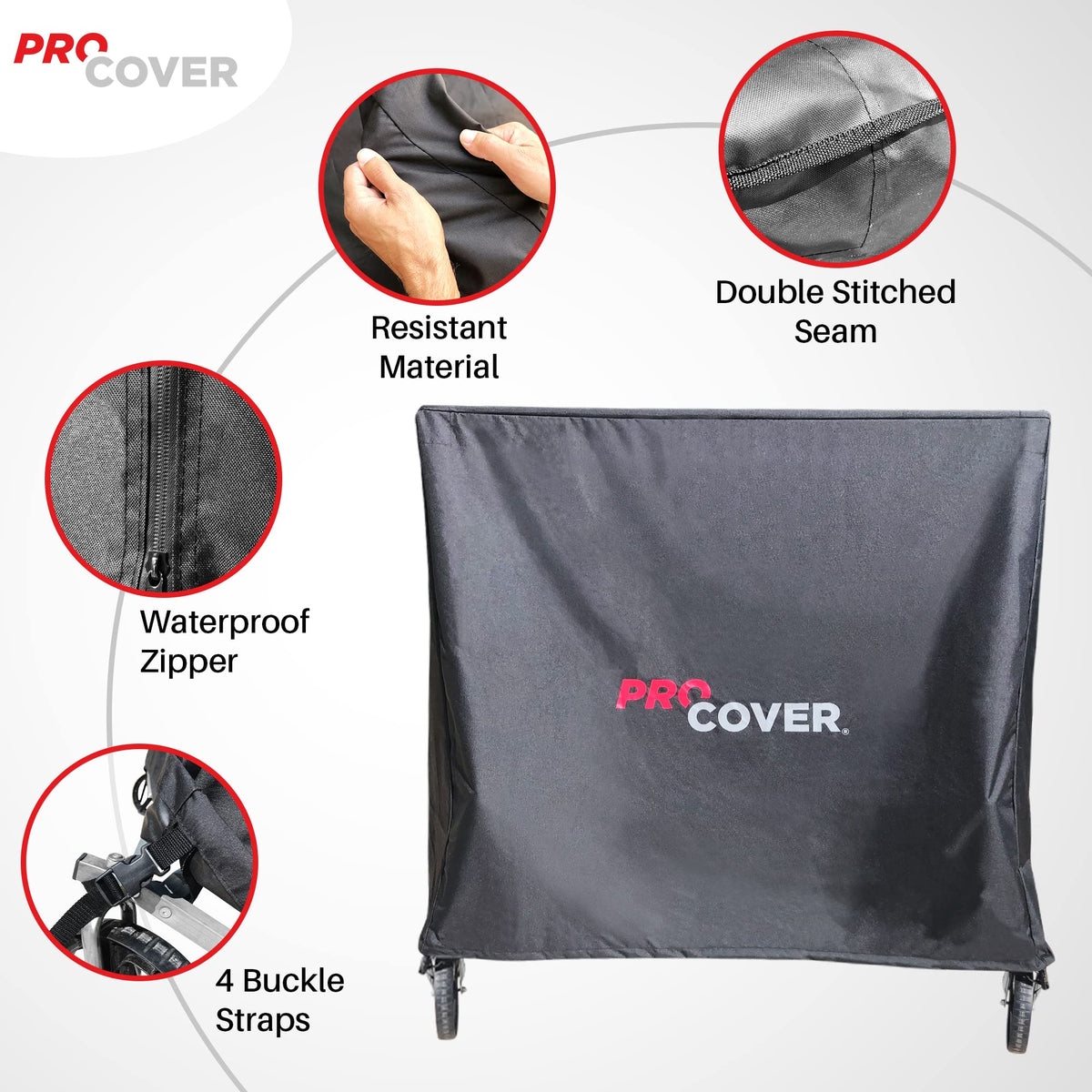 ProCover - Premium ping pong table cover. Professional quality. Ultra-resistant and waterproof. Universal table tennis cover