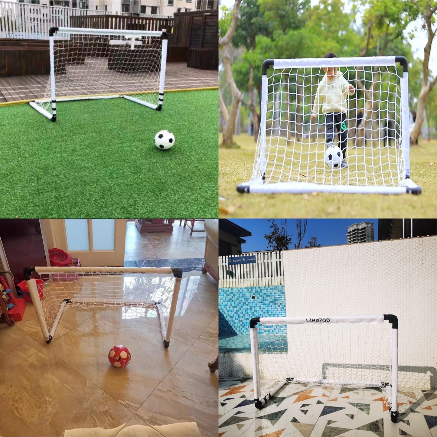 LZHDZQD Football Goal, Goal Posts For Kids, Foldable Football Goals and Kids Football Set, 115 x 80 cm White Kids Football Goals for the