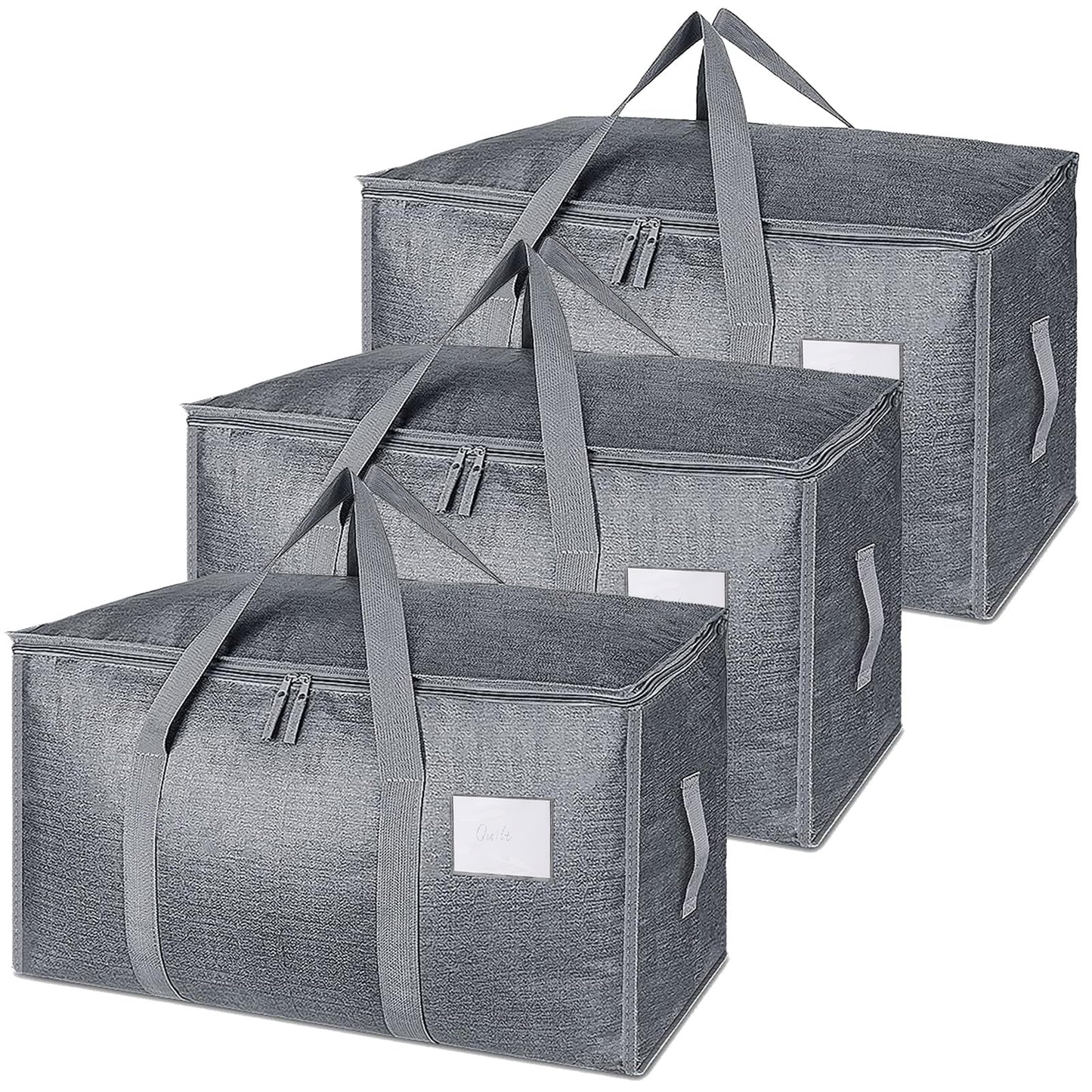 3 Pack 90L Moving Bags, Heavy Duty Storage Bags Dorm Moving Essential,Gray