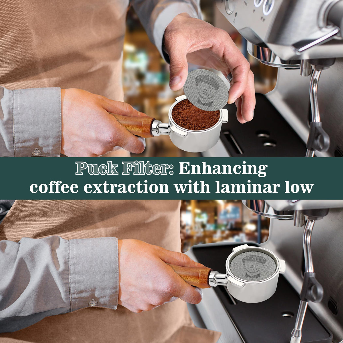 Gritty Blenders 51mm Bottomless Portafilter with Compatible Puck Screen, Basket and Dosing Ring | Compatible with De'Longhi Dedica EC680-685, and Smeg