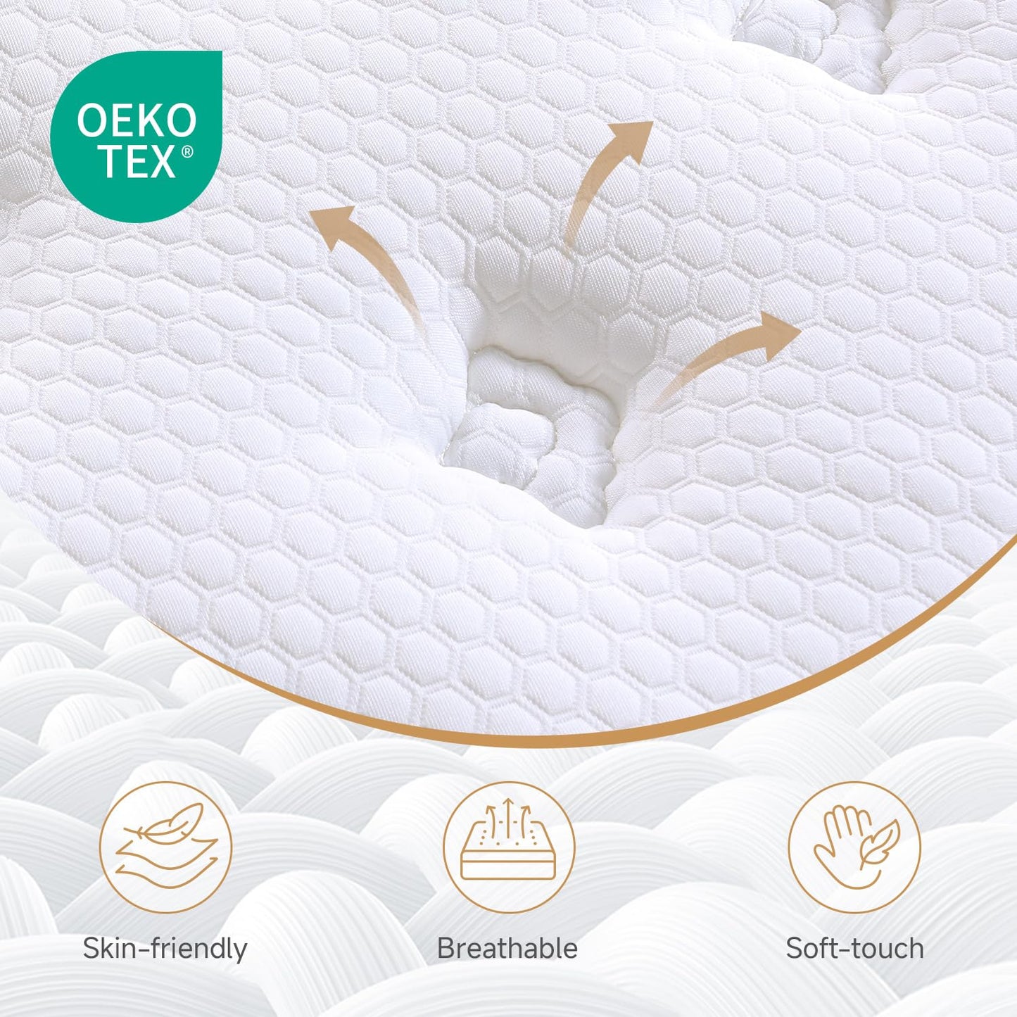 Small Double Mattress,4FT Mattress Orthopaedic Medium-Firm,11.02 Inch Foam and Pocket Springs Rolled & Compressed,Comfort-Pressure Relief for