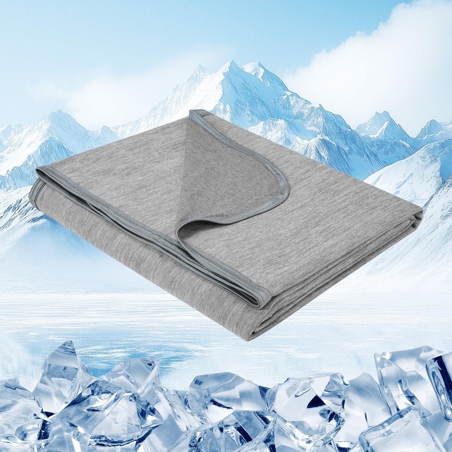 Danctec Cooling Blanket for Night Sweats, Summer Throw for Hot Sleepers, Q-Max>0.45 Cool Fiber for Bed Couch Sofa Travel Adult Kids, Lightweight,