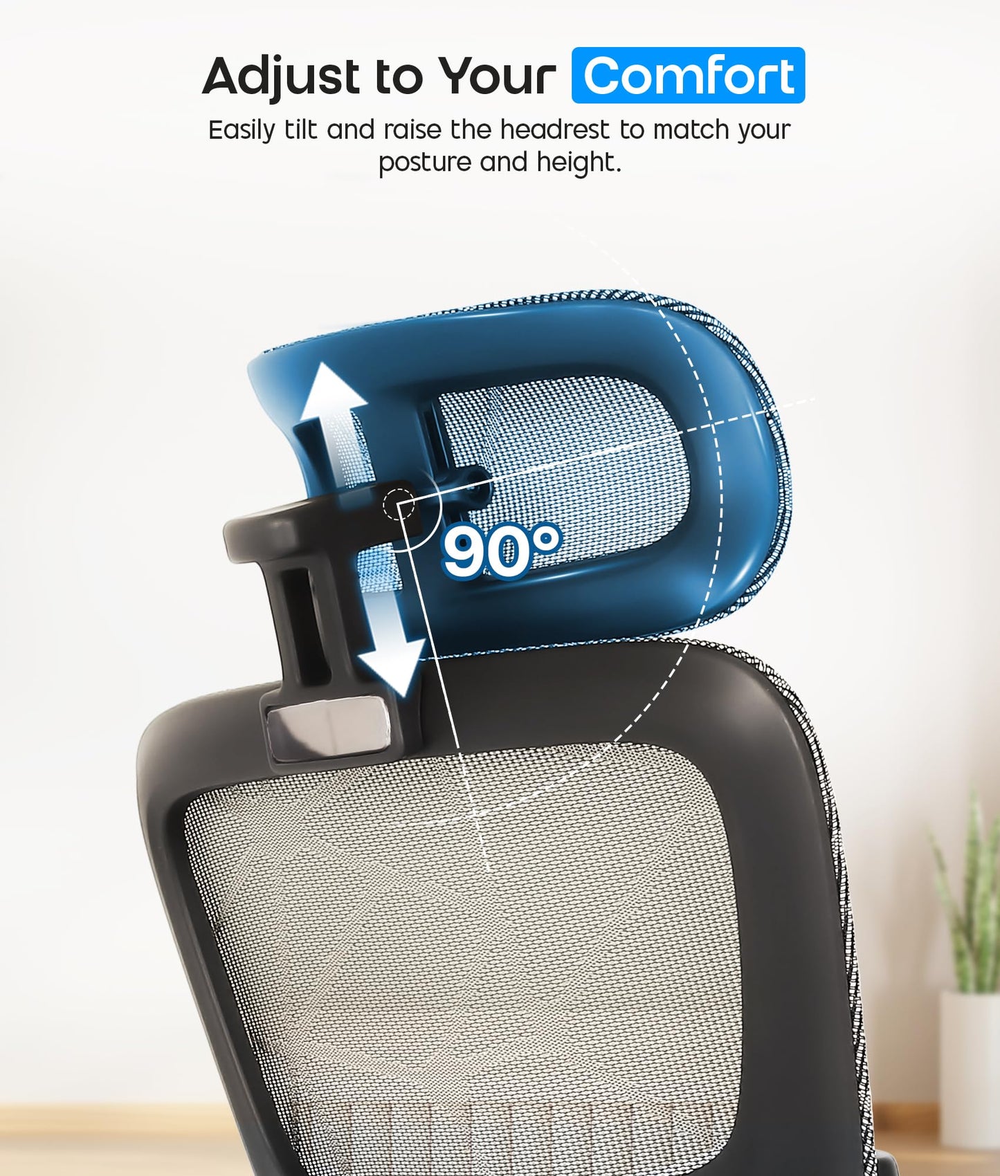 CHI ENERGY Ergonomic Desk Chair, Reclining Office Chair with Footrest, High Back Computer Chairs, Adjustable Lumbar Support, Headrest and 6D Armrest