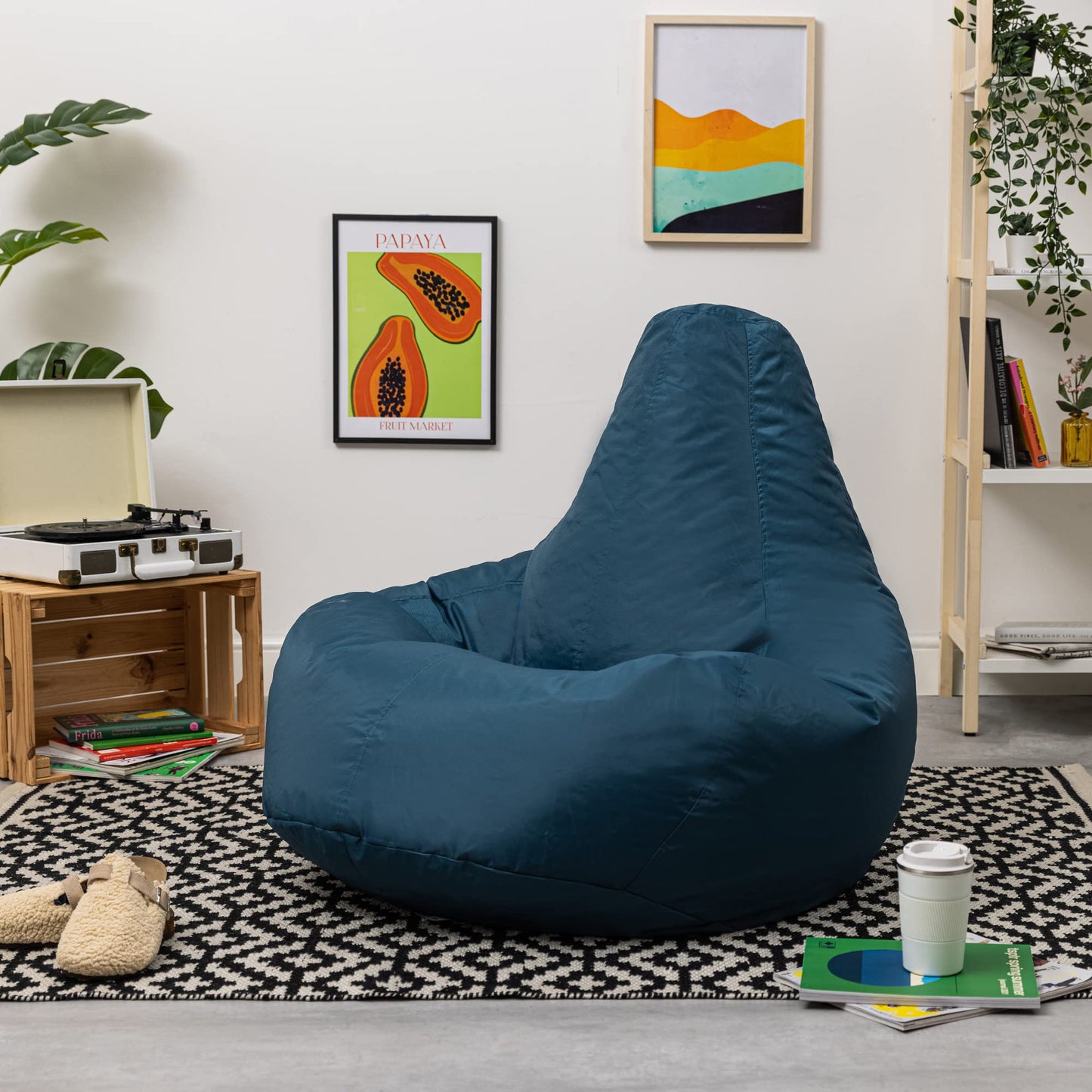Bean Bag Bazaar Recliner Gaming Bean Bag Chair, Teal Green, Indoor Outdoor Water Resistant Fabric, Large Beanbag with Filling Included, Gaming Chair,