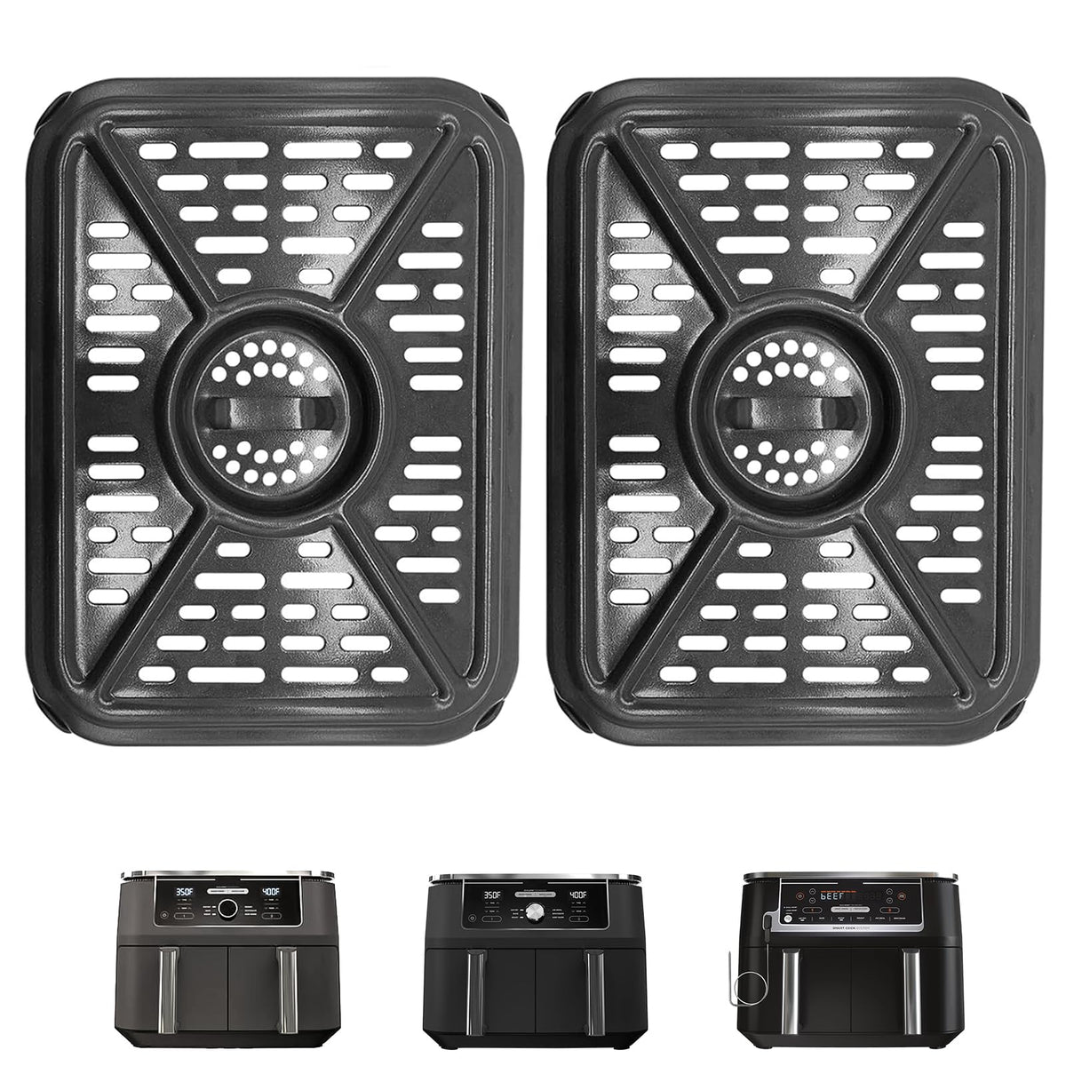GCQ Air Fryer Grill Pan for Ninja Foodi AF500UK 10.4L 7 in 1 AF400UK 9.5L 6 in1 DualZone 2 Drawers Air Fryer, Replacement Air Fryer Crisper Plate