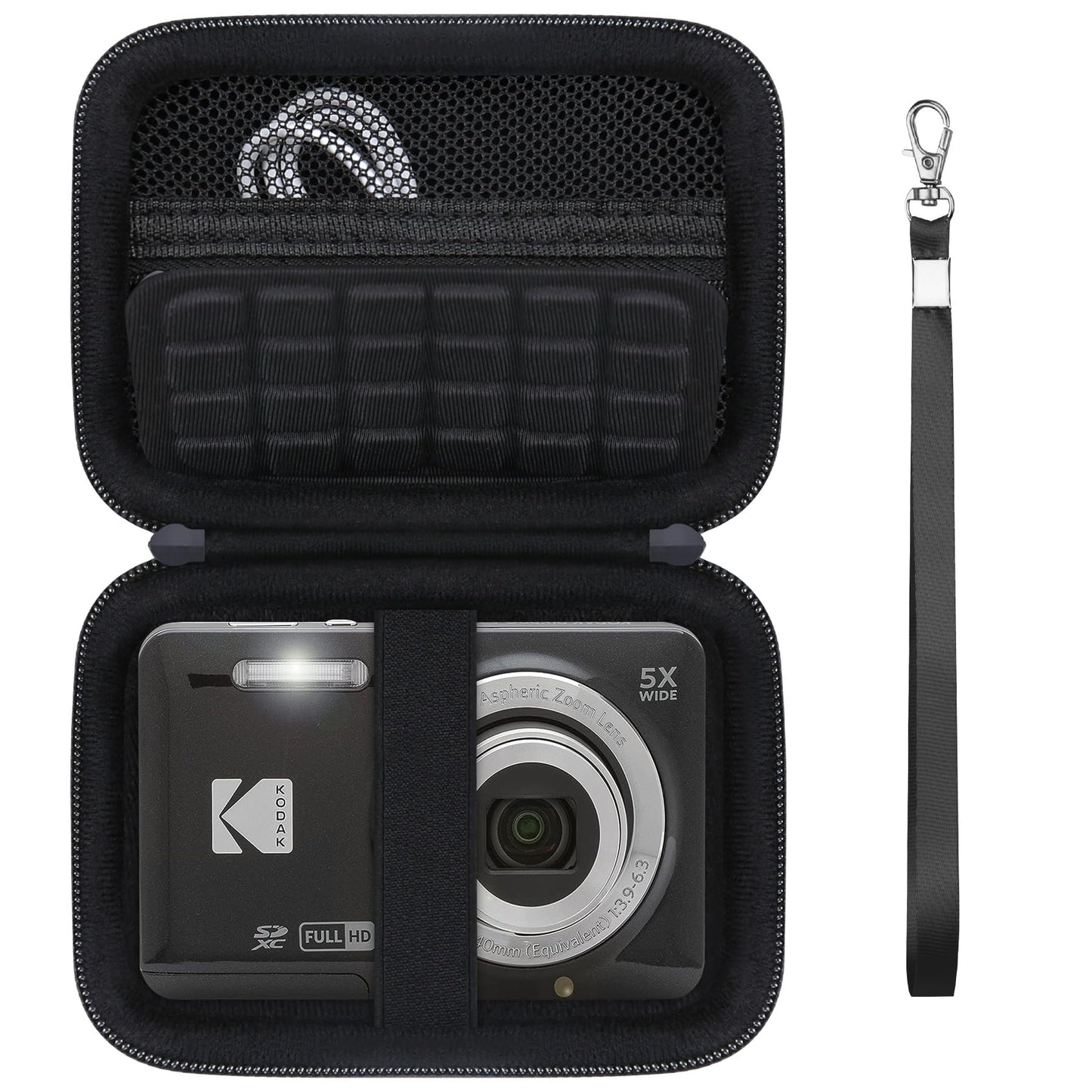 Supmay Digital Camera Case Compatible with Kodak PIXPRO FZ45 FZ55 FZ53 FZ43 Digital Camera, Vlogging Camera Storage Holder Travel Bag with Mesh Pocket