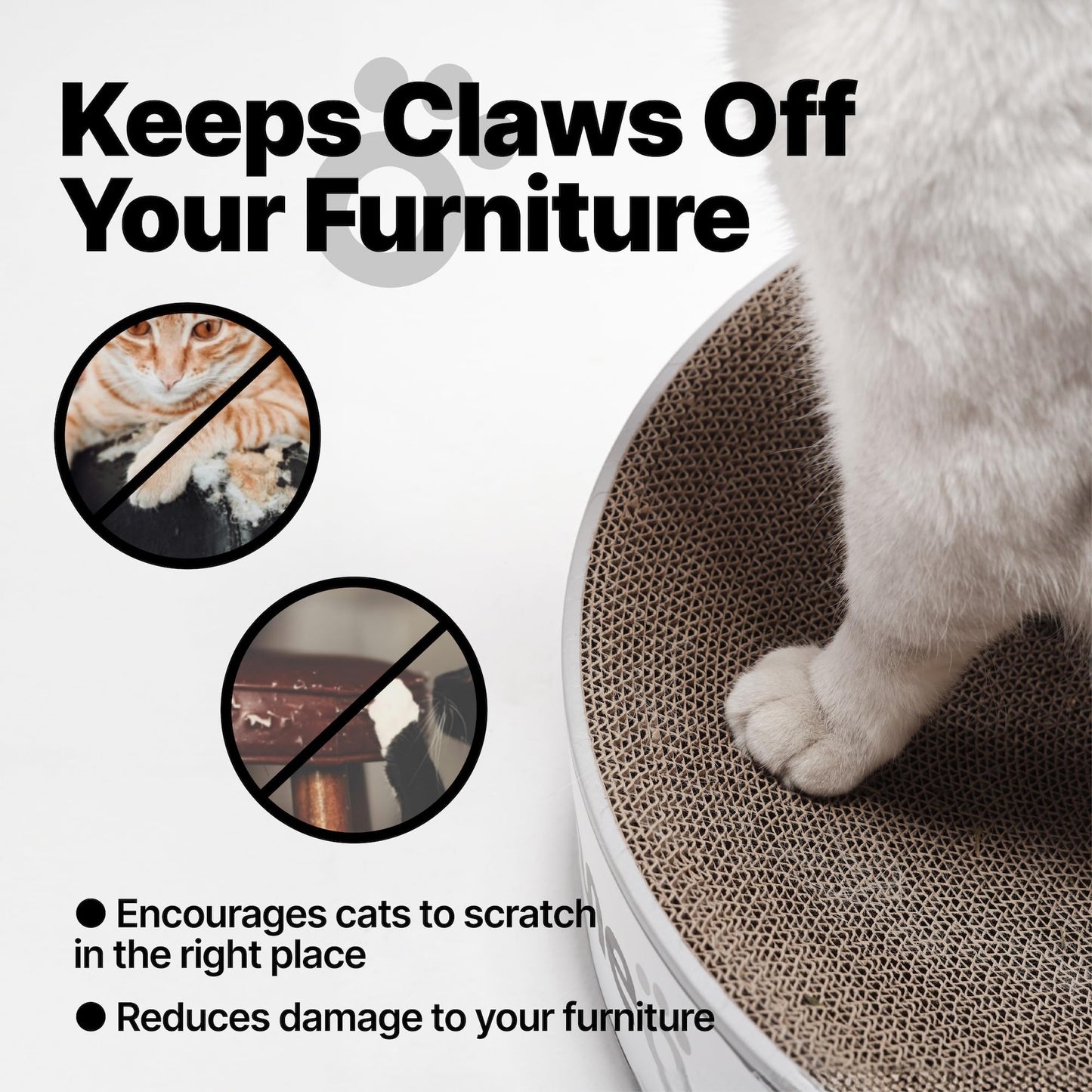 Scratching Bed for Cats ? XL 46 cm Round Scratcher Made from 100% Recycled Corrugated Cardboard, Round Cat Bed with Natural Catnip, Robust Accessory