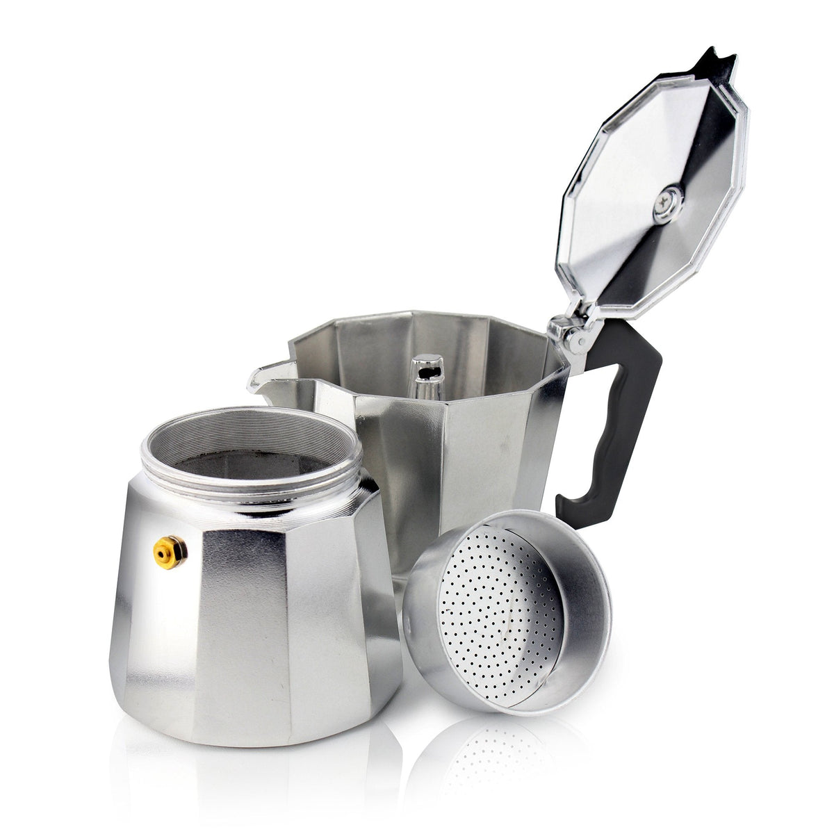 Grunwerg ECM-09 Italian Style Aluminium Espresso Coffee Maker, 9 Cup (360ml)