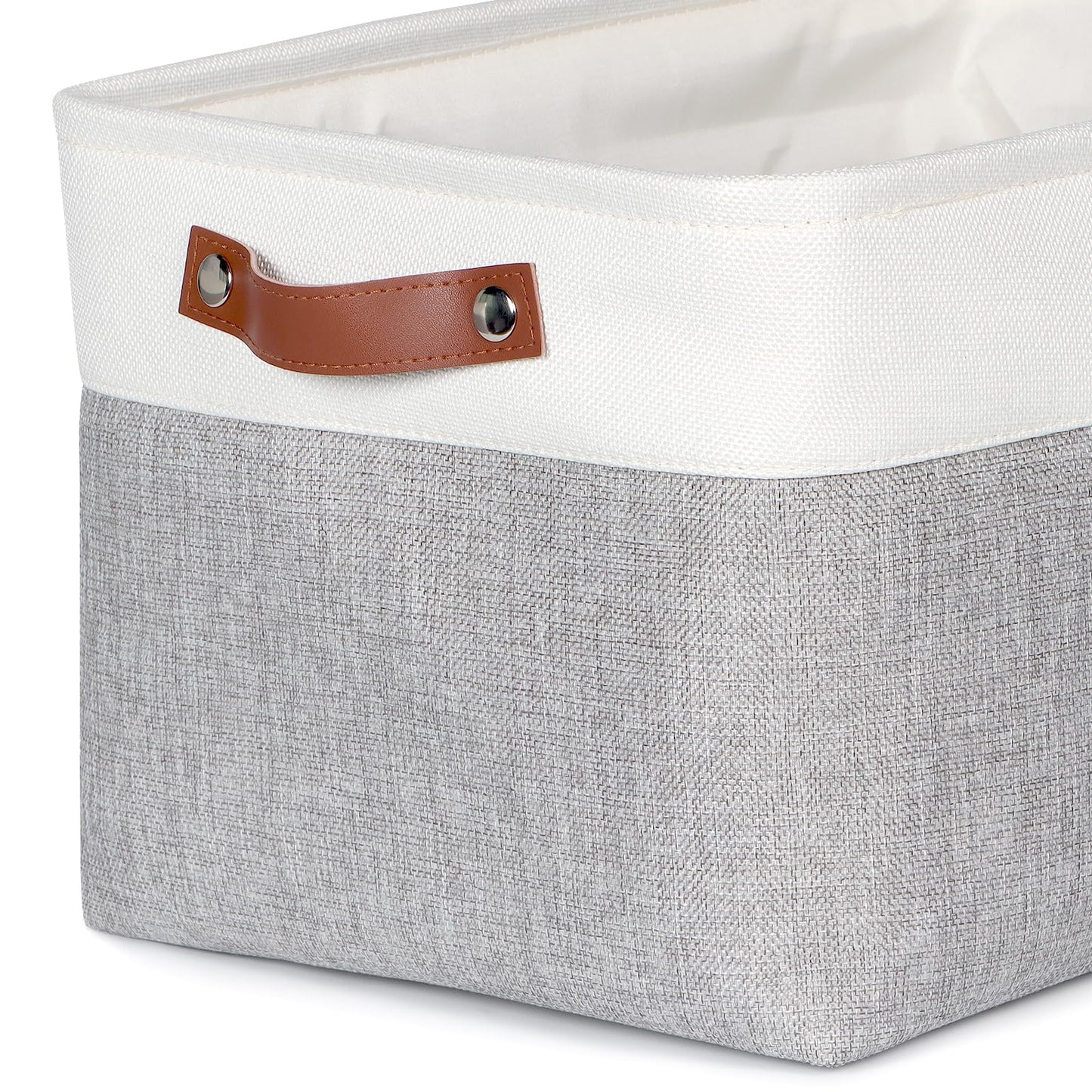Syeeiex Large Storage Baskets for Shelves with Leather Handle
