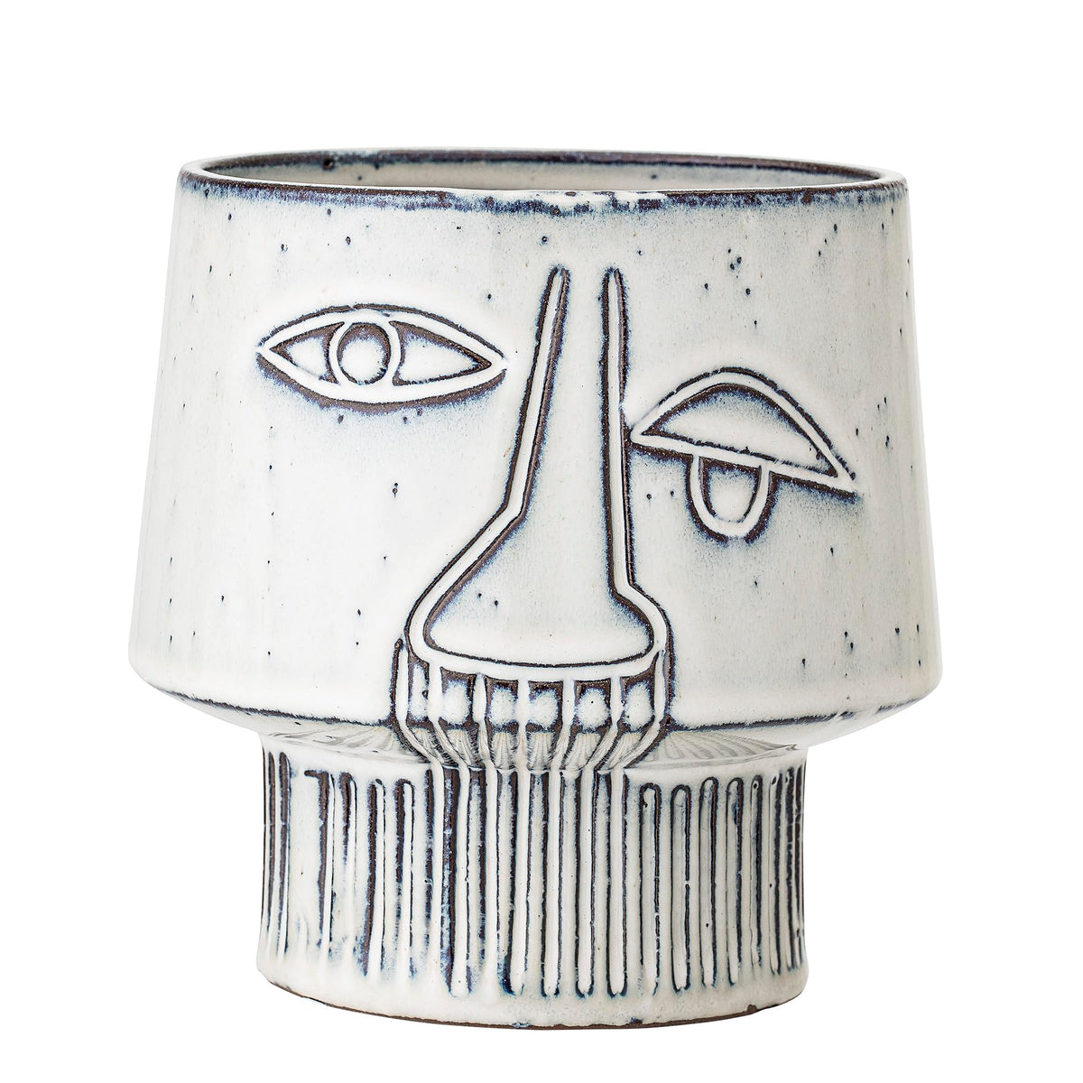 Bloomingville Flower Pot, Ceramic, White, Diameter 15 cm