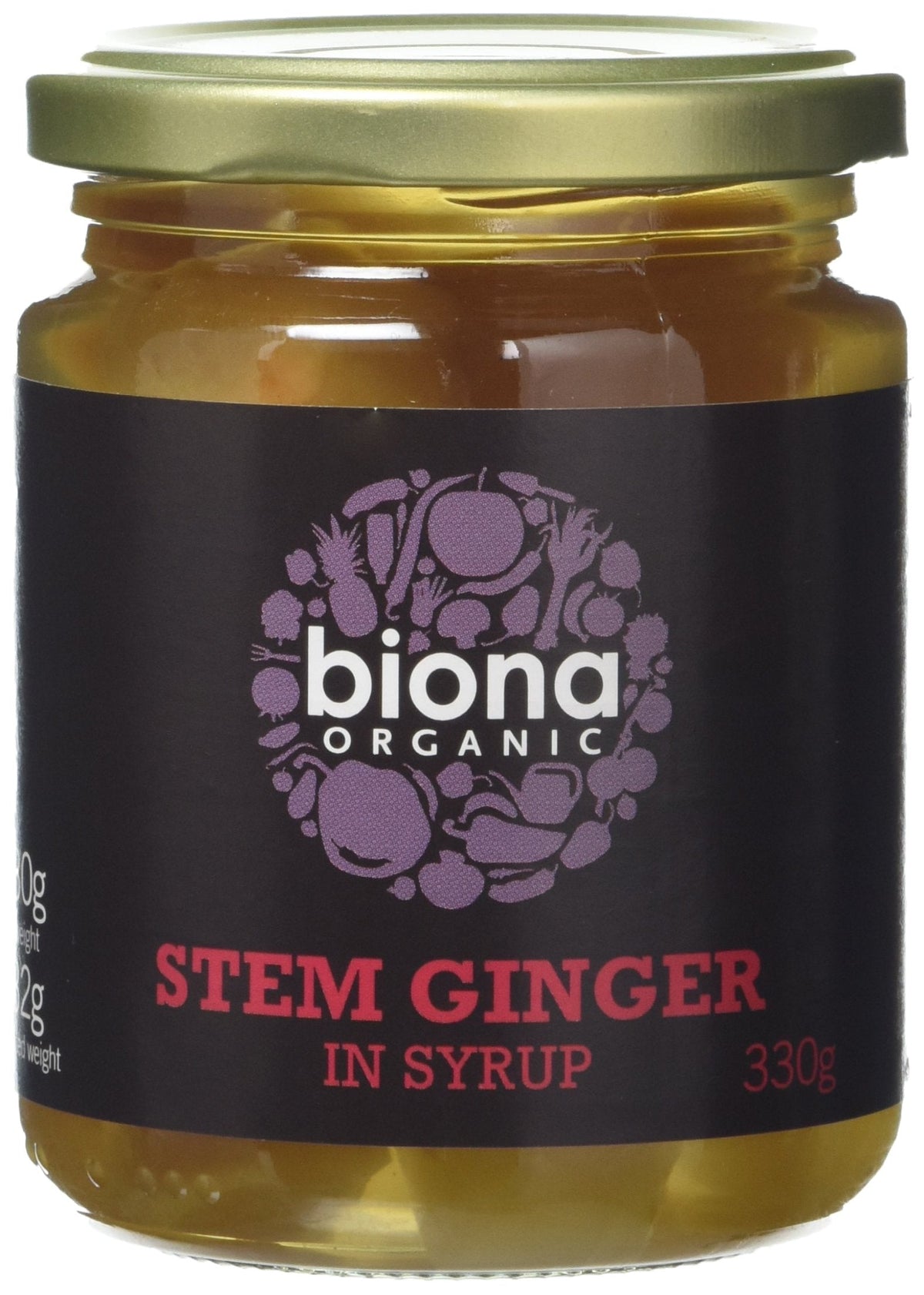 Biona Organic Stem Ginger In Syrup 330g (Pack of 3)