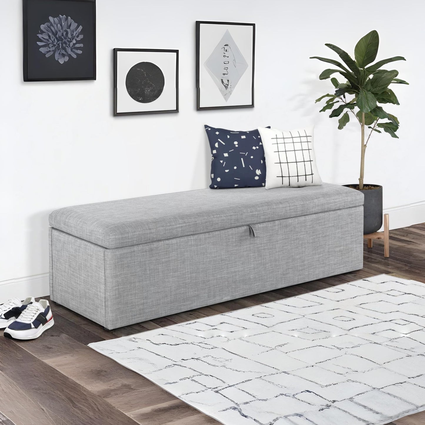Julian Bowen Sorrento Blanket Box, Light Grey