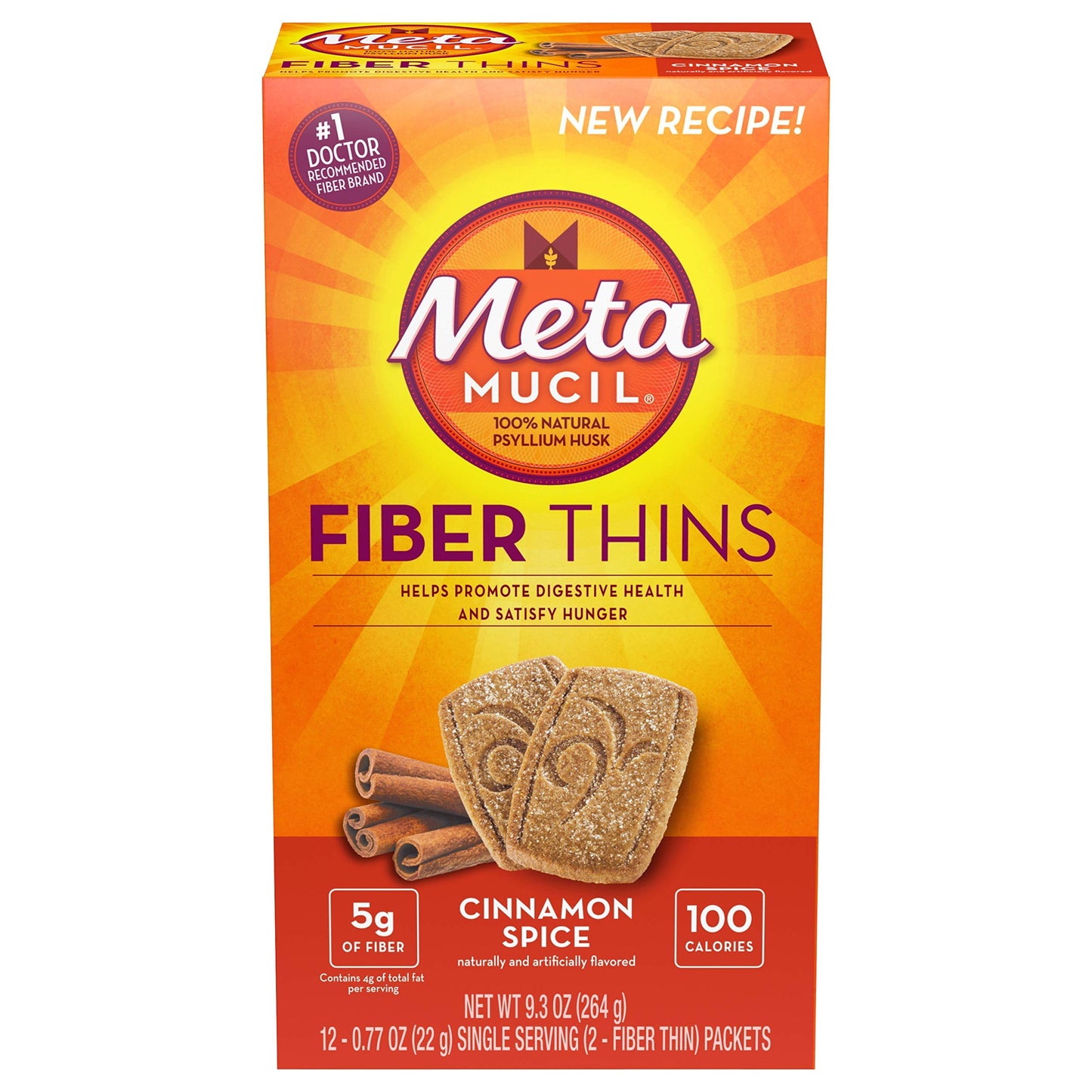 Metamucil MultiGrain Fiber Wafers Cinnamon Spice - 12ct