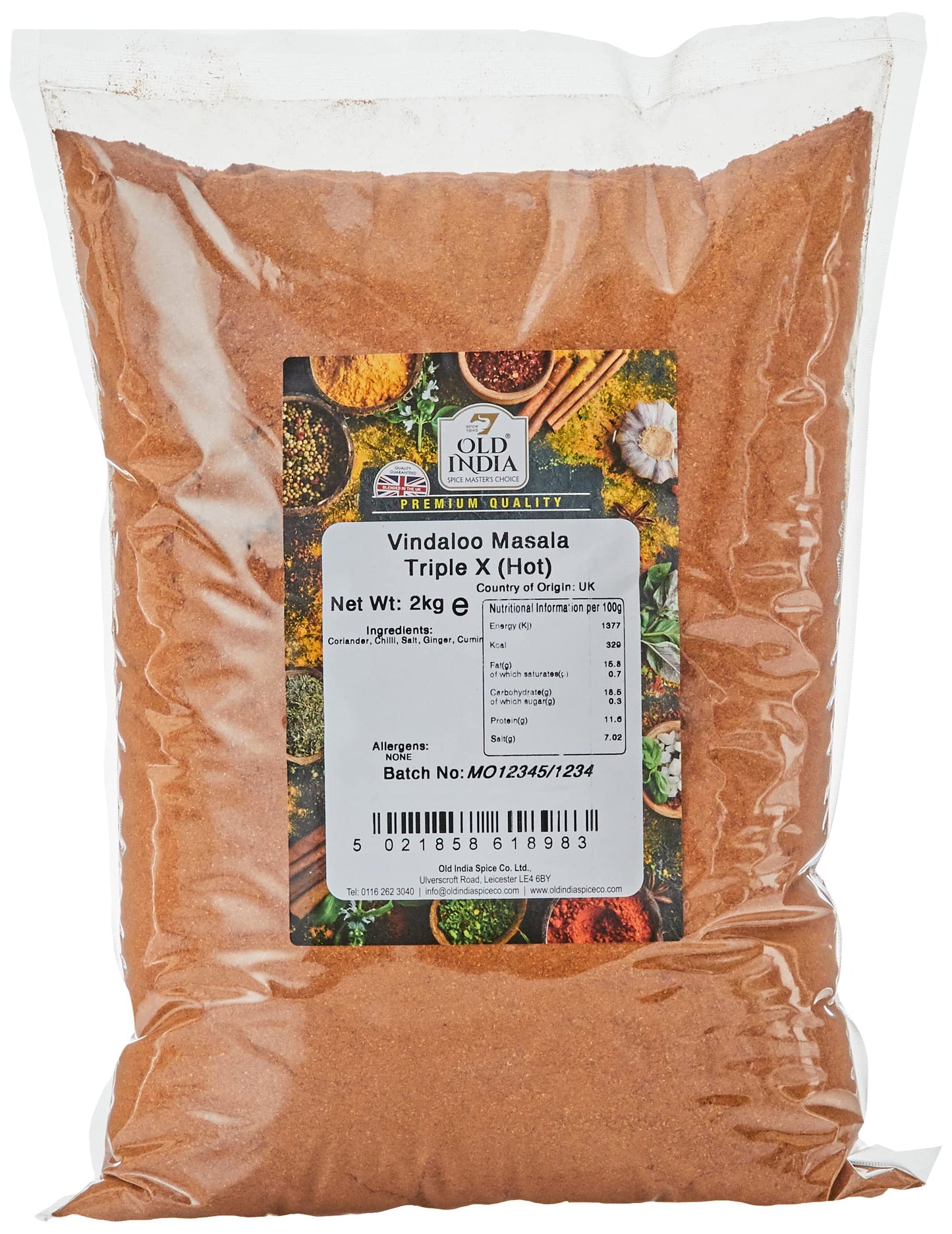 Old India Vindaloo Masala Triple X (Hot) 2kg
