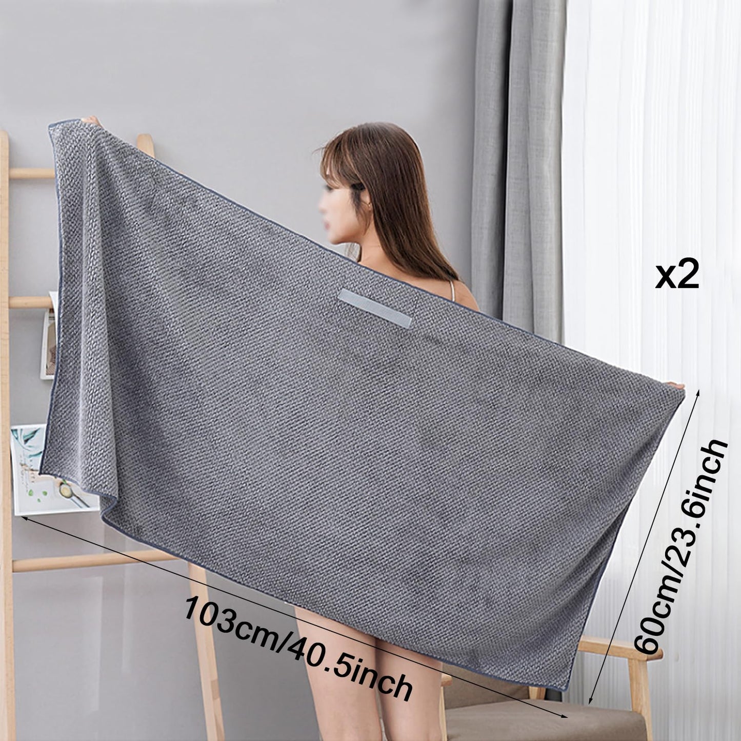 GAOHAN 2 Pack Large Microfibre Hair Drying Towel Wrap