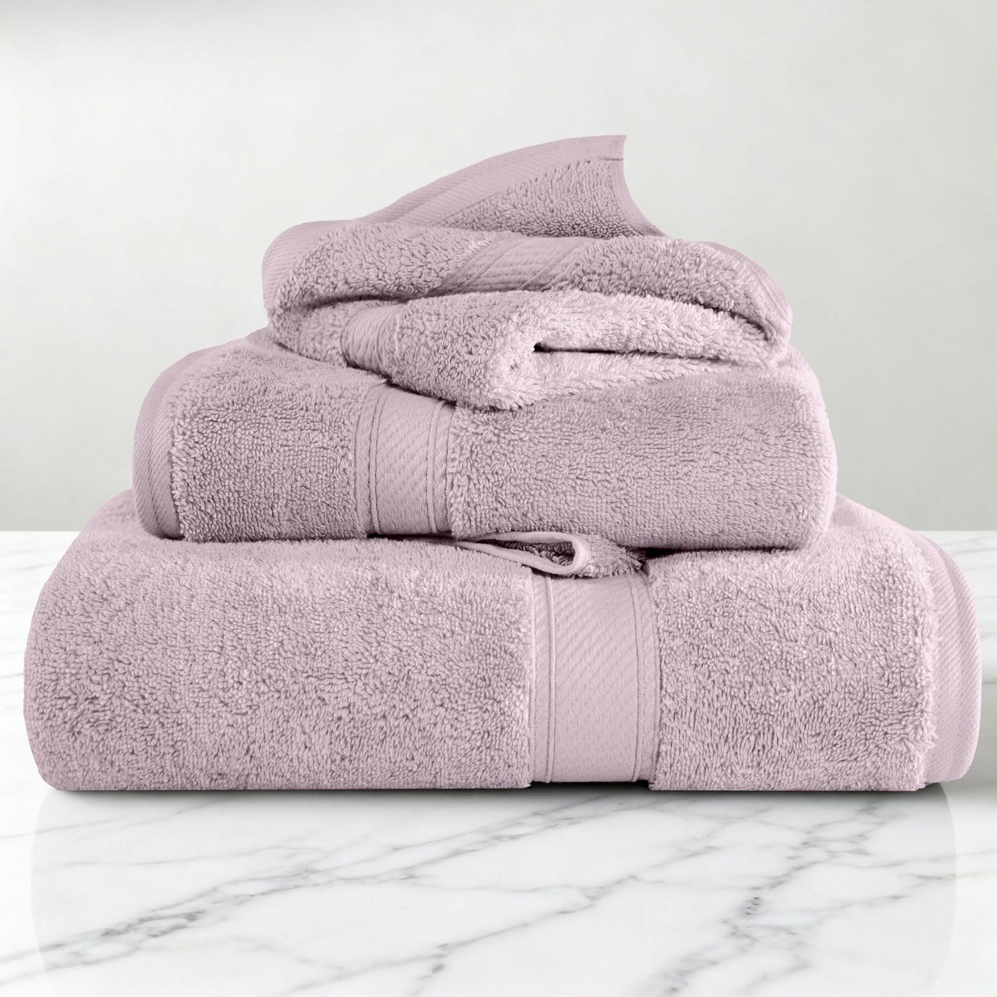 Superior 900 Gram 100% Premium Long-Staple Combed Cotton 3-Piece Towel Set, Purple