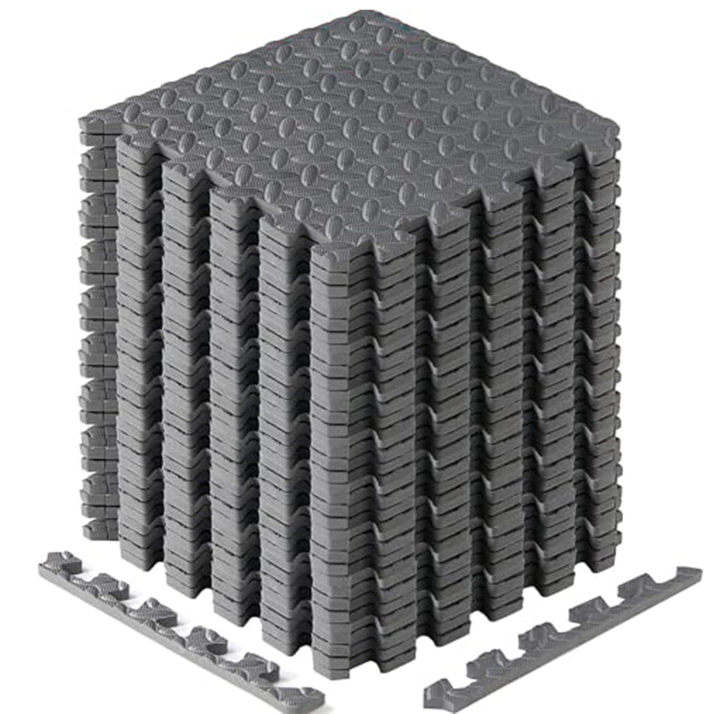Yes4All FUKR Interlocking Mat Protective Flooring, Solid, N. 36 Square Feet (36 Tiles) -Gray, 12sqft (12'' x 12'')