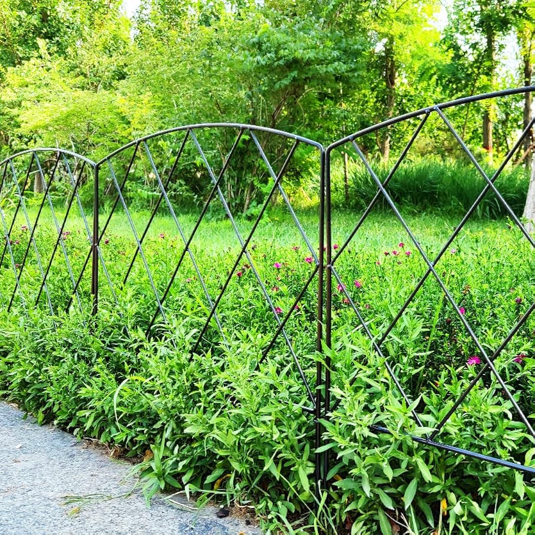 Thealyn Decorative Garden Fence 60cm (H) x 3m (L) Rustproof Metal Fence Panels No Dig Fence for Dogs Yard Patio Animal Barrier Flower Bed