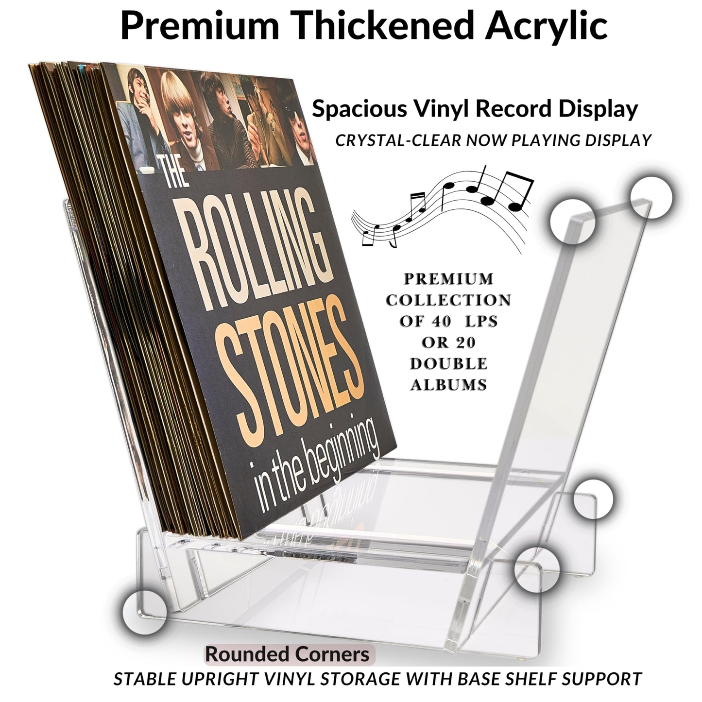 Honygebia Acrylic Vinyl Record Holder - Clear Record Album Holder, V-Shaped Vinyl Record Storage Racks, Album Holders for Vinyl Records