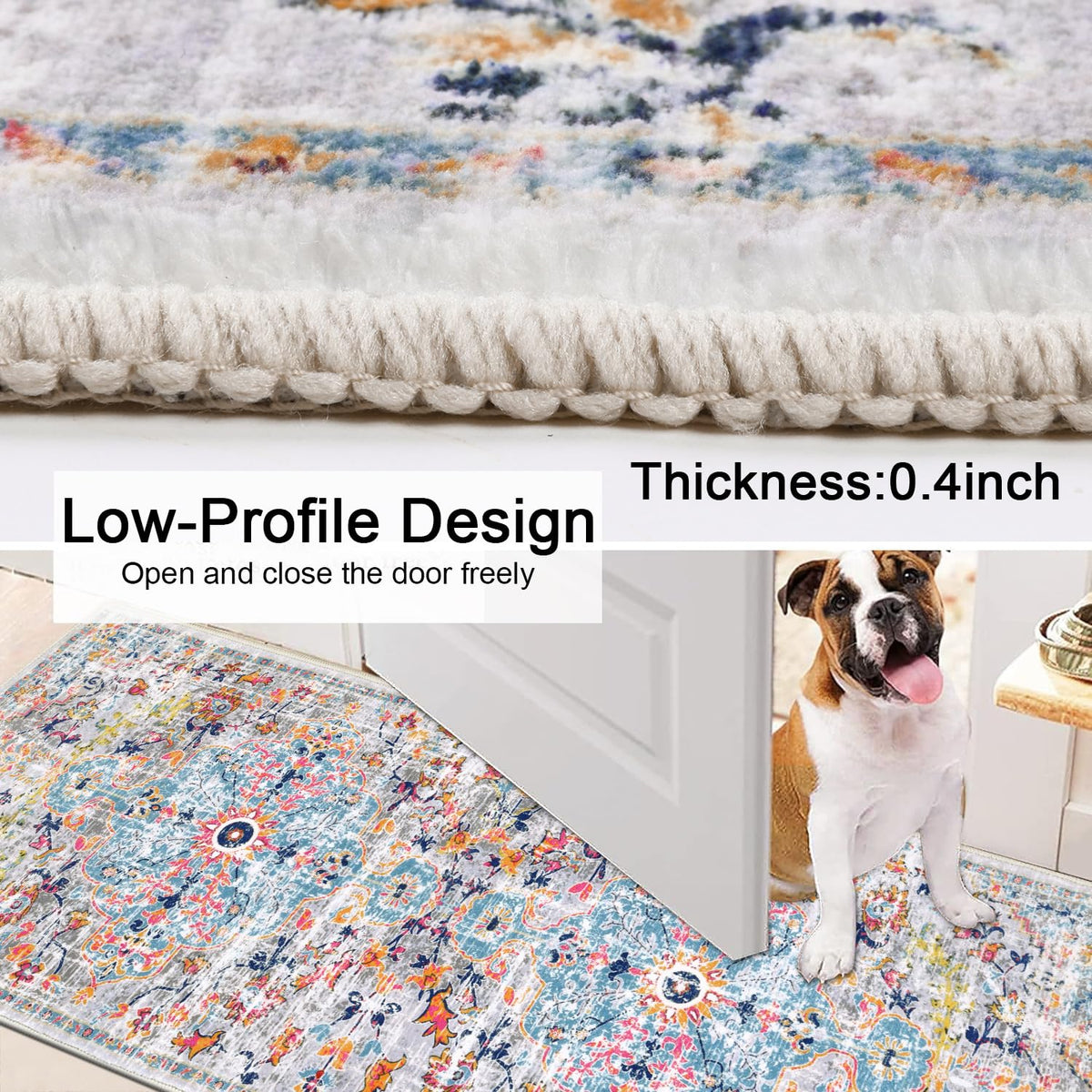 SHACOS Runner Rug for Hallways 60x240cm Modern Hall Rug Runners Non Slip Washable Carpet Runner for Kitchen Soft Bedroom Rug Low Pile Runner Rug for