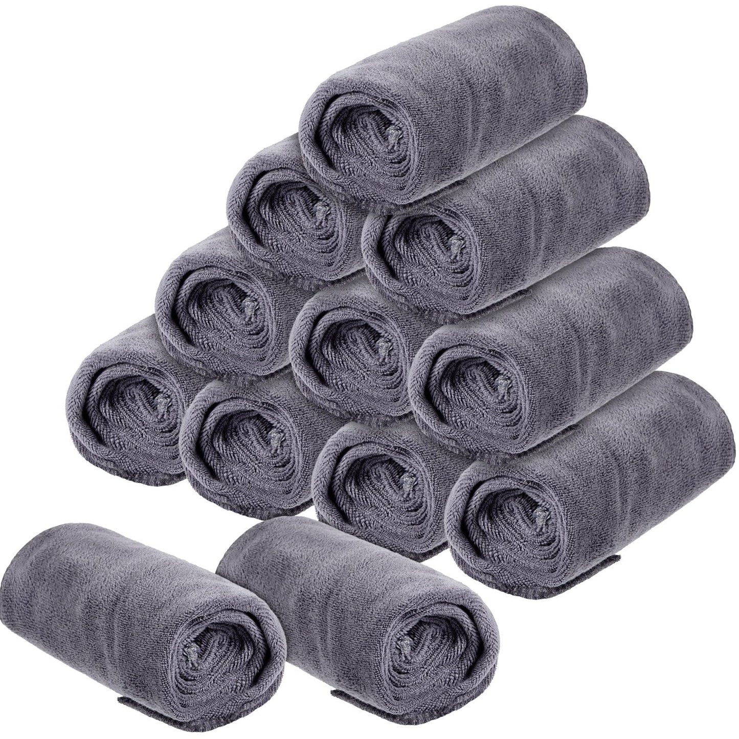 Tatuo 12 Pcs Drying Microfibre Hair Salon Towels 34 x 70 cm Quick Dry Absorbent Hand Towels for Bathroom Soft Hairdressing Cloths for Face Bath Gym
