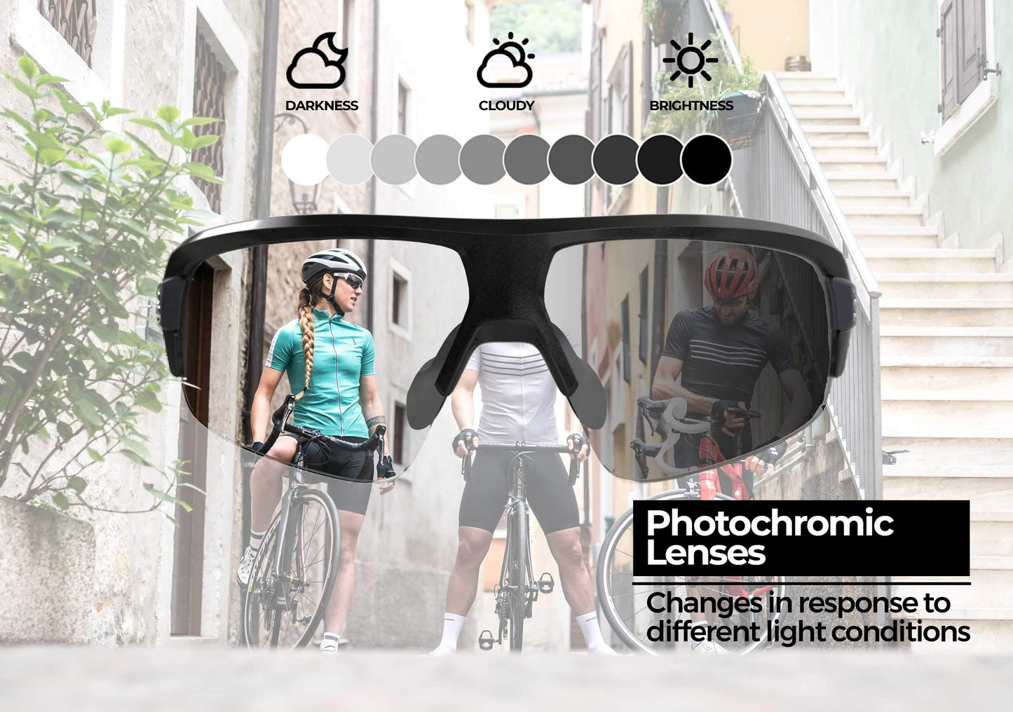 BBB Cycling Photochromic Cycling Glasses I Bifocal Sunglasses Mountain And Road Bike I Lightweight Photochromic Sunglasses With UV Protection I