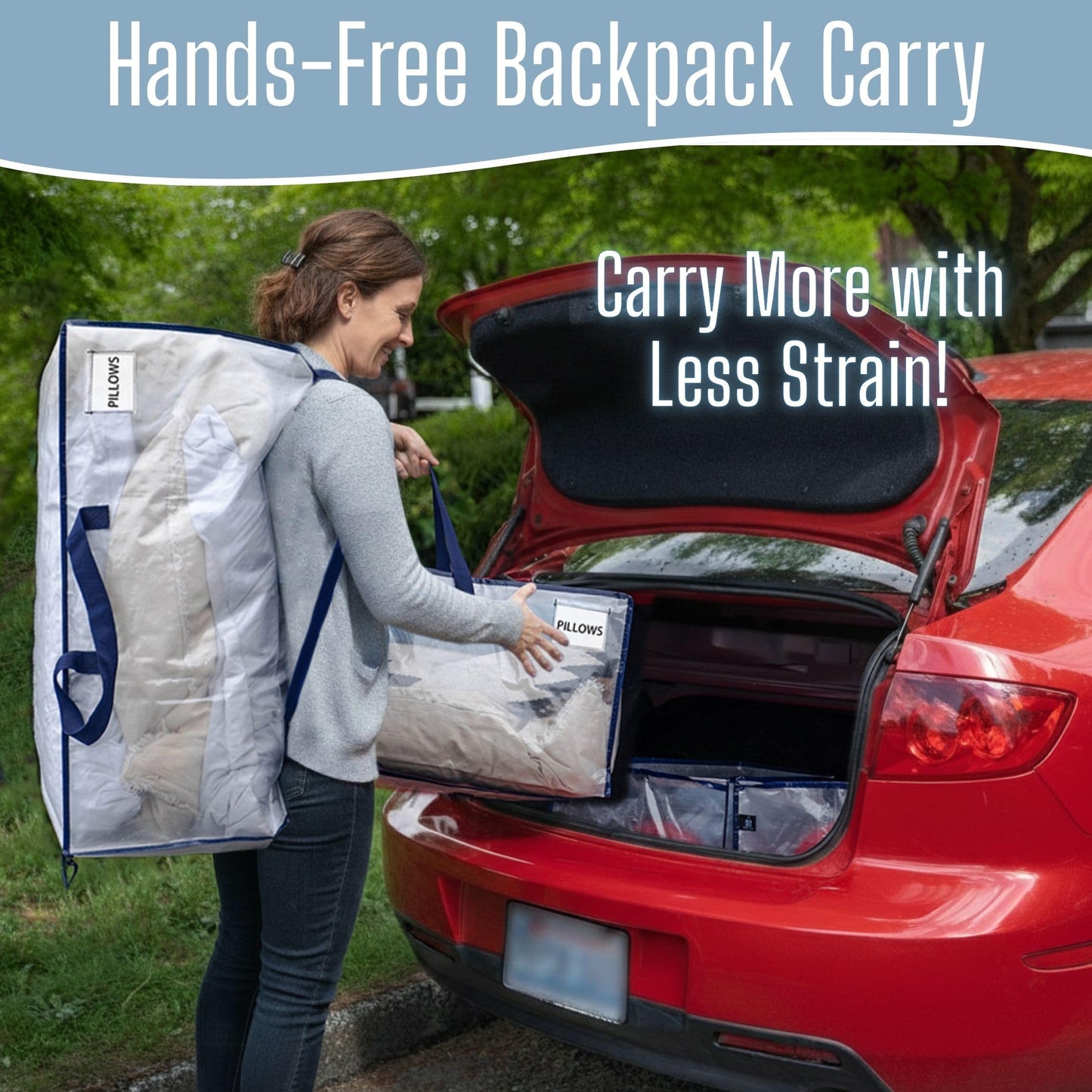 VENO 6 Pack Heavy-Duty Extra Large Moving Bags W/Backpack Straps, Moving House Essentials, Strong Handles & Zips, Clothes Storage, Packing