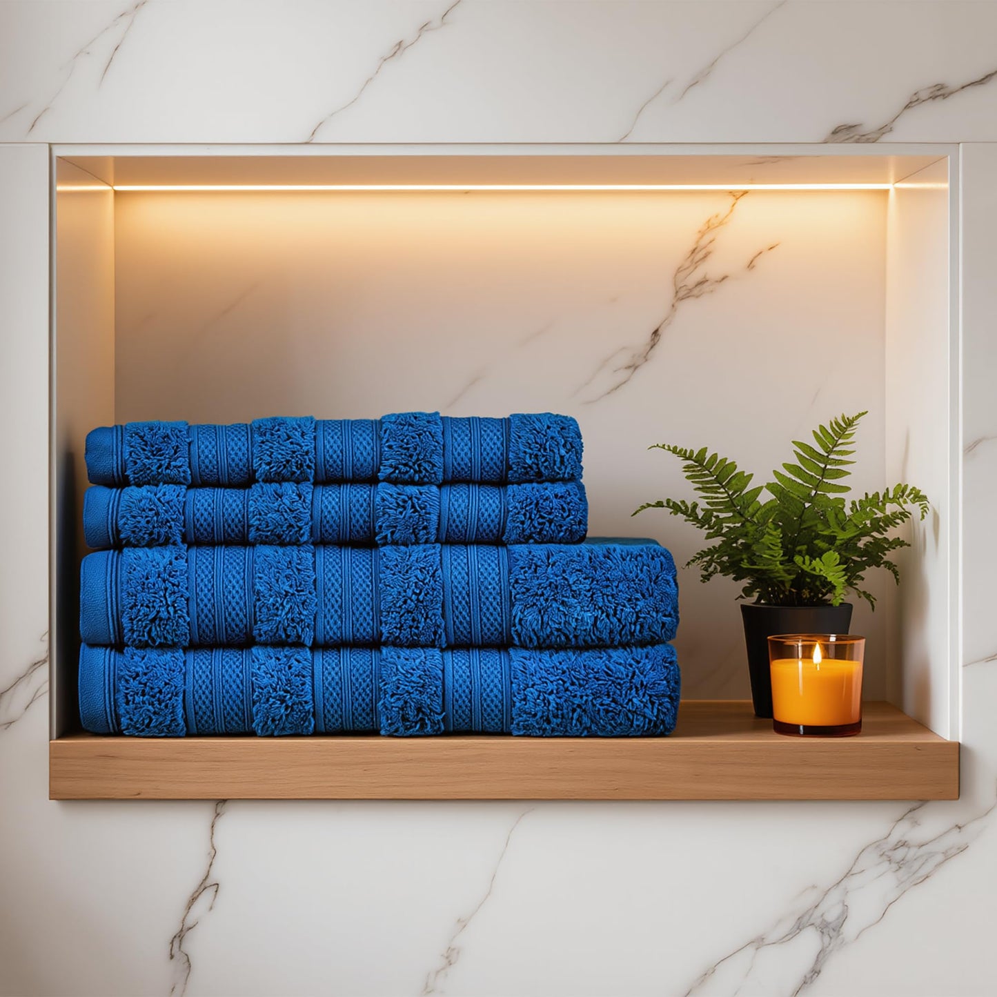 MELLUVA Large Bath Towels | Set of 4 | 100% Turkish Cotton | Highly Absorbent 600GSM | Soft Plush Luxury Towel Set | 2 Bath Towels 2 Hand Towels