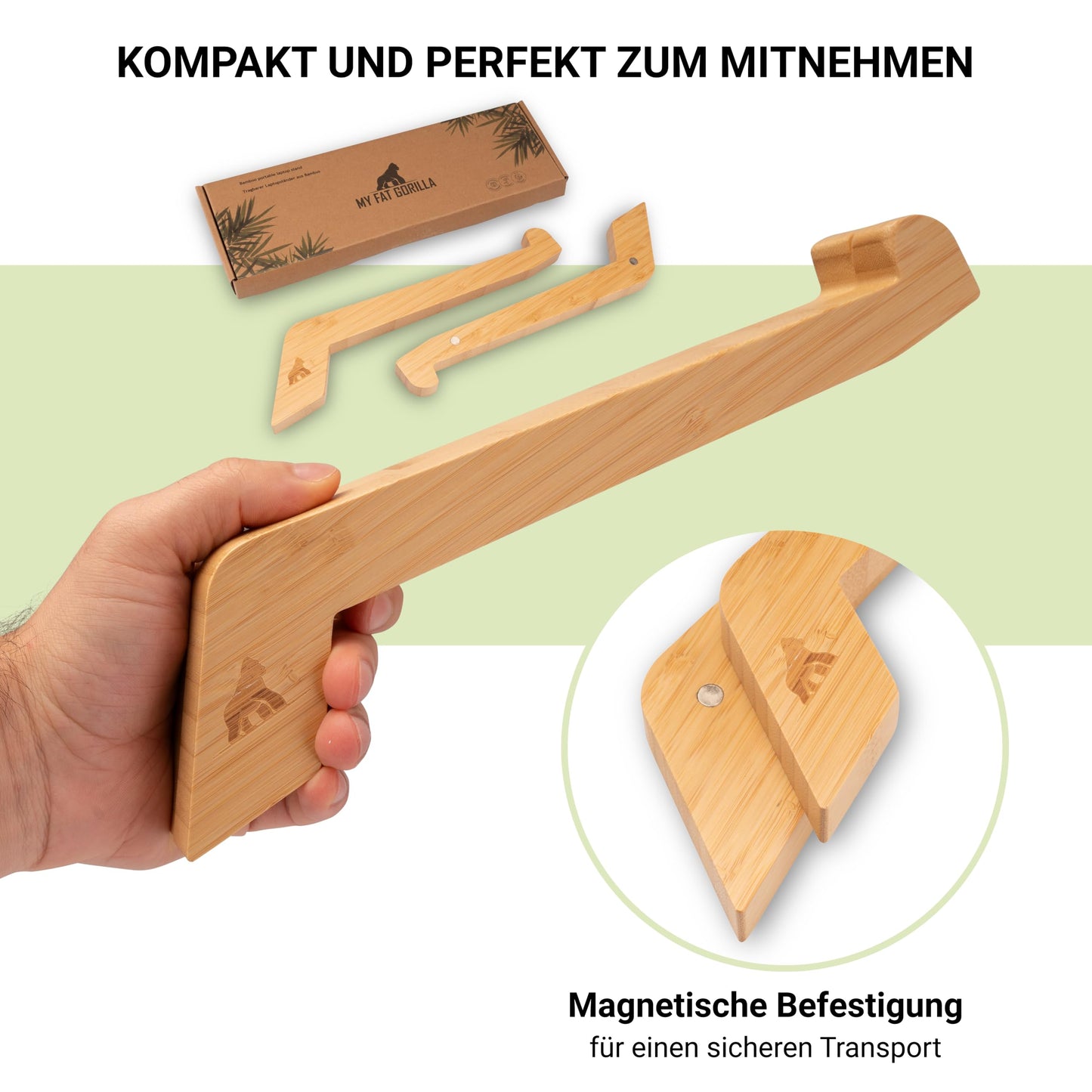 Bamboo Laptop Stand for Desk - Laptop Riser for Desk - MacBook Stand