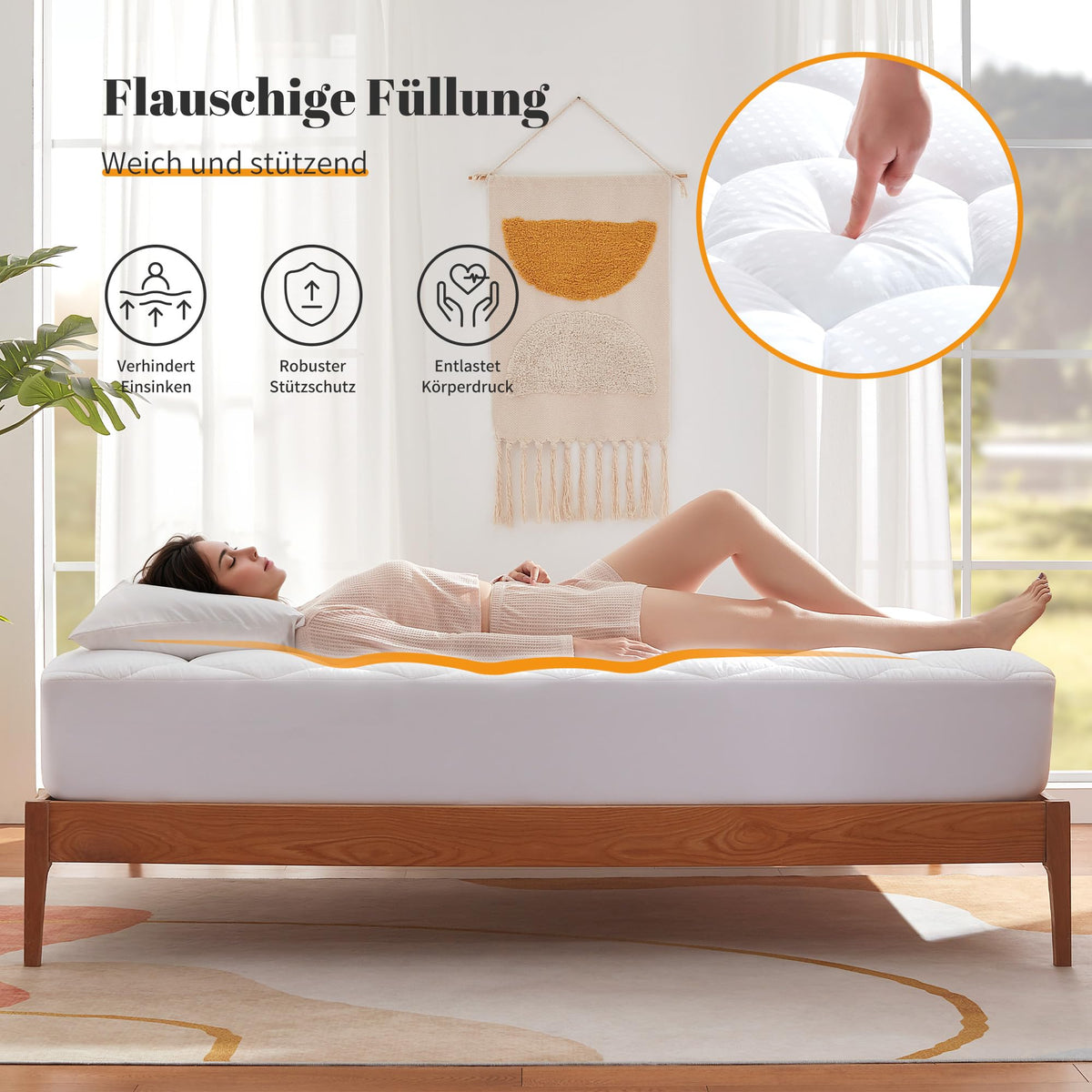 Sonive Mattress Protector 140 x 200 cm, Crease-Free Mattress Protector Covers Grey for Mattresses up to 38 cm