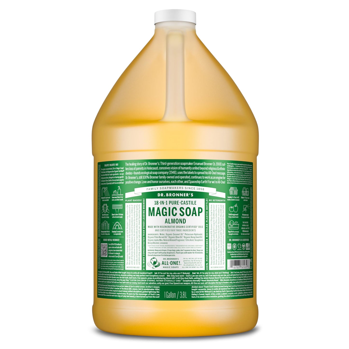 Dr Bronner | Almond Pure-Castile Liquid Soap, 3.79l