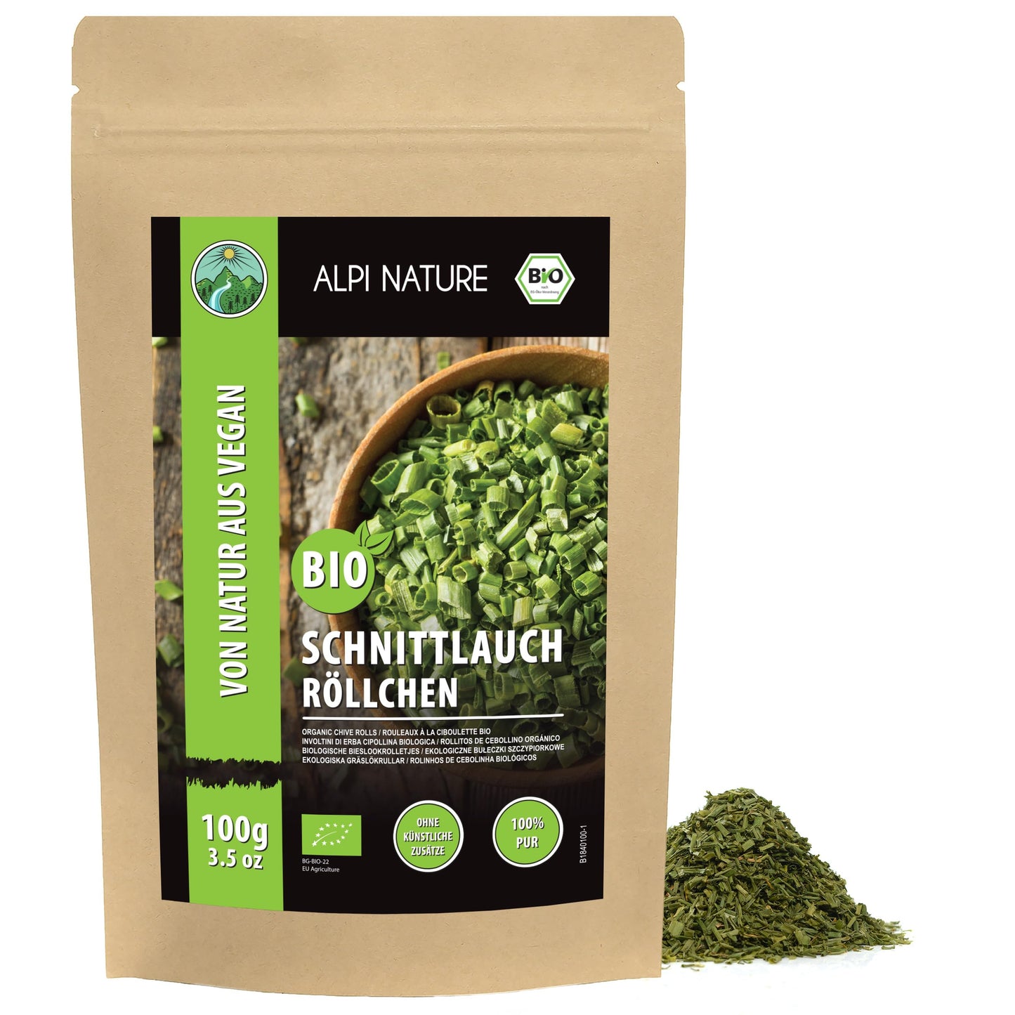 Alpi Nature Organic Chives Dried 100g 3.5 oz, Dried and Chopped Chives for Cooking and Garnish