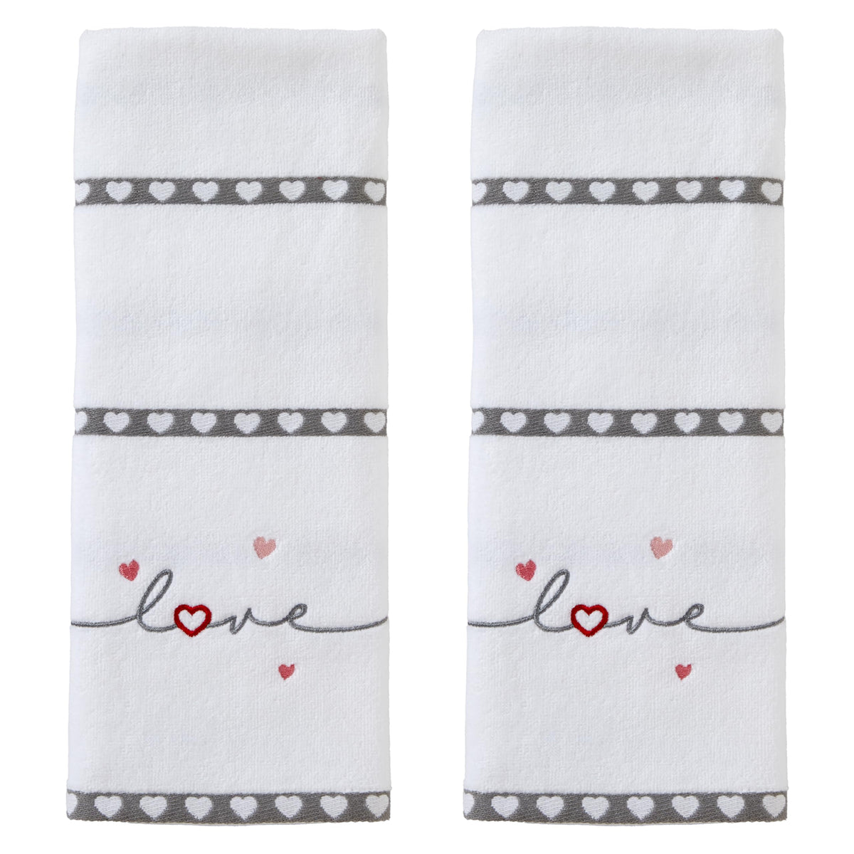 SKL Home Heart in Love Hand Towel Set, 2 Count