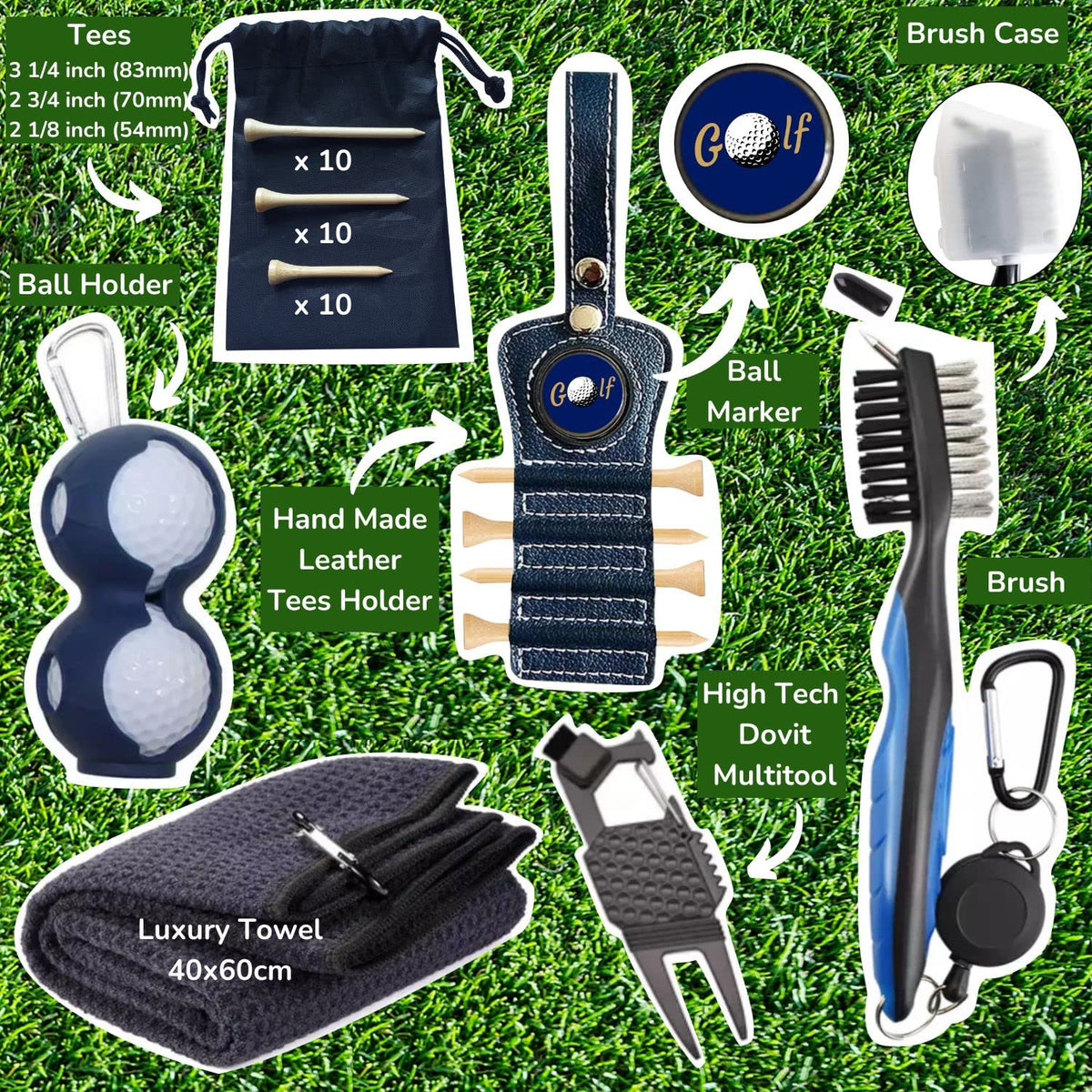 Merry Movers Golf Gifts - Birthday Gifts for Men Who Have Everything - Golf Accessories for Men ? Men?s Gadgets 2023 - Multi Tool, Divot, Brush,