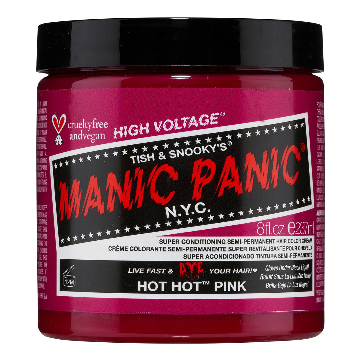 BIG POT Manic Panic 8oz High Voltage Classic Cream Formula Colour Hair Dye (Hot Hot Pink)