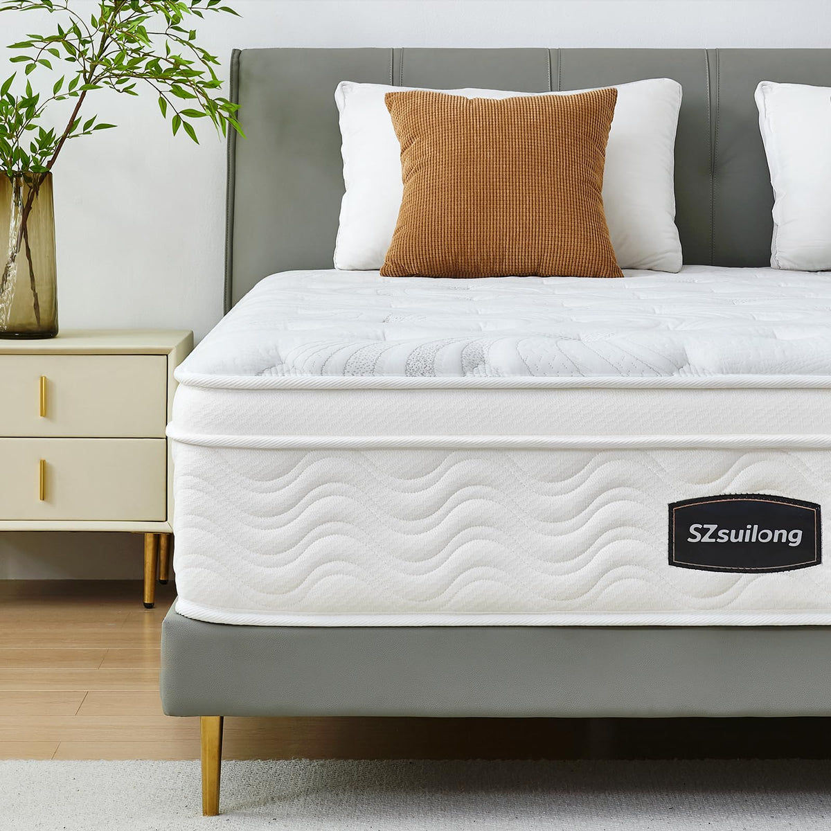 SZsuilong Small Double Mattress 4FT Memory Foam, Pocket Sprungs Hybird Mattress with Dual Edges Support, Orthopaedic Mattresses Medium Firm