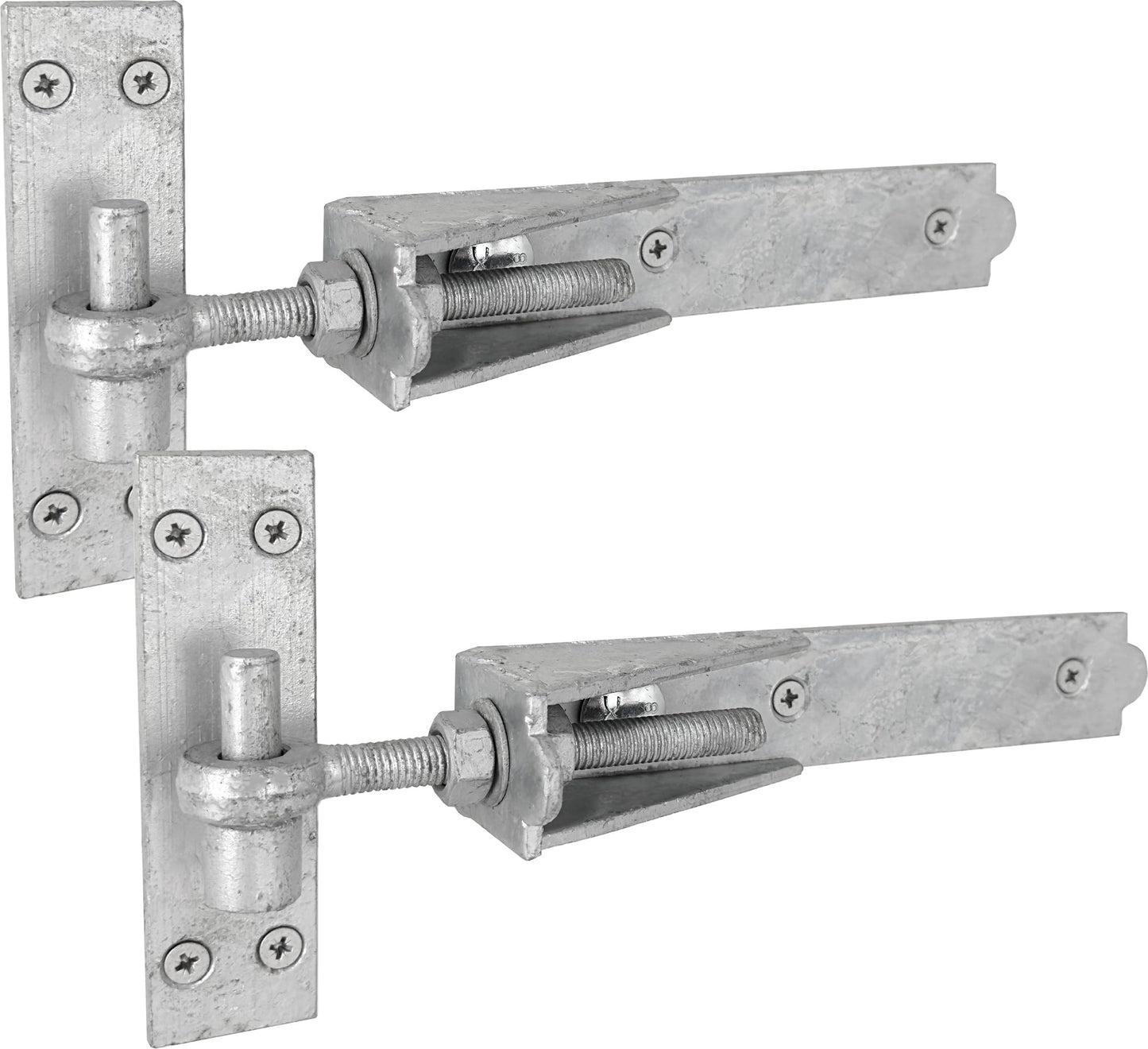 IRONTITE? Adjustable Gate Hinges Heavy Duty 250mm (10"), Hook and Band Gate Hinges for Wooden Gates. Galvanised Hook and Band Hinges with Fixings