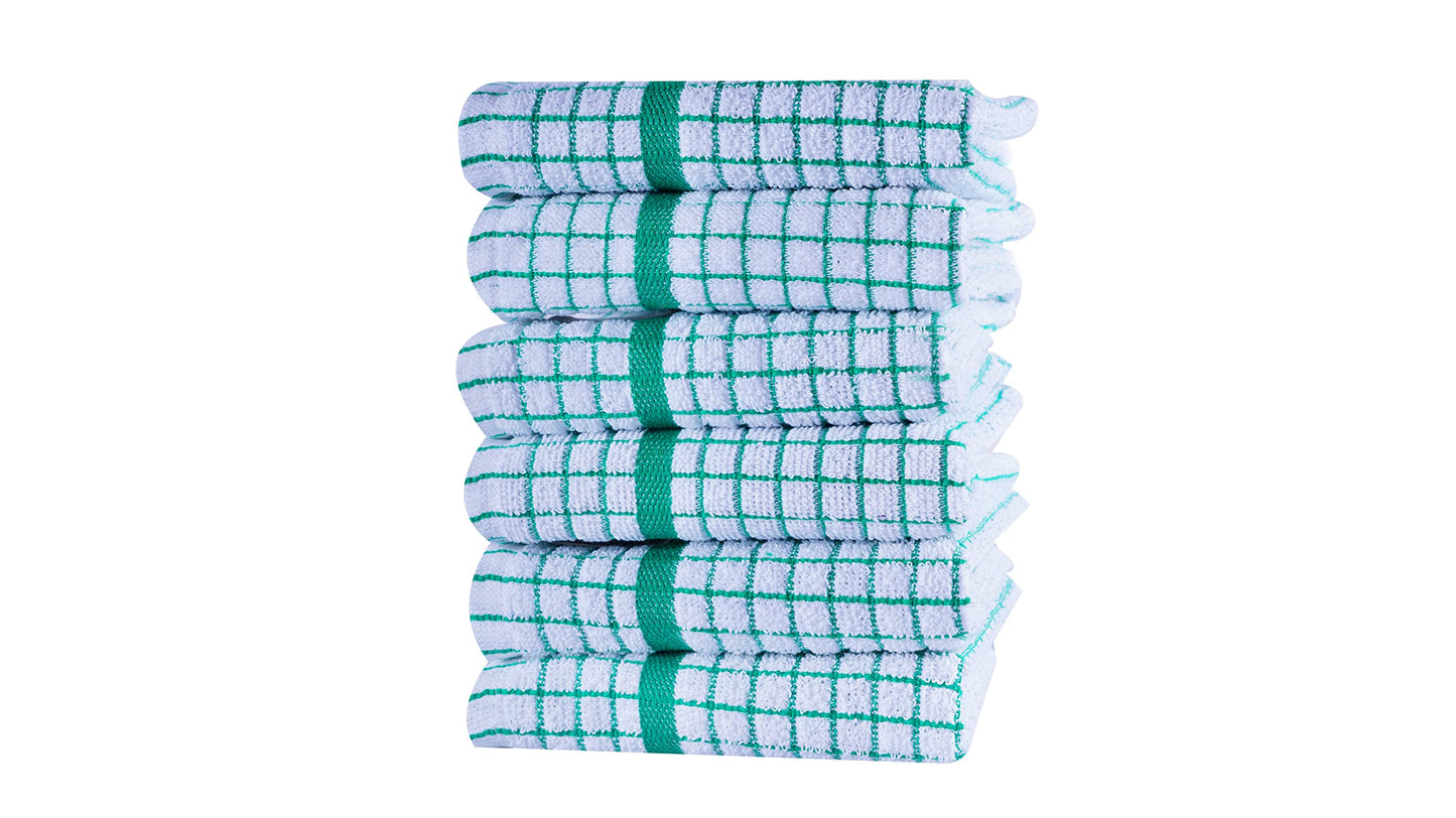 QUALITY HOME TEXTILES 100% Cotton Luxury Terry Towelling Tea Towels | Pack of 3| Kitchen Hand Towels Dish Cloth Super Absorbent Soft Touch