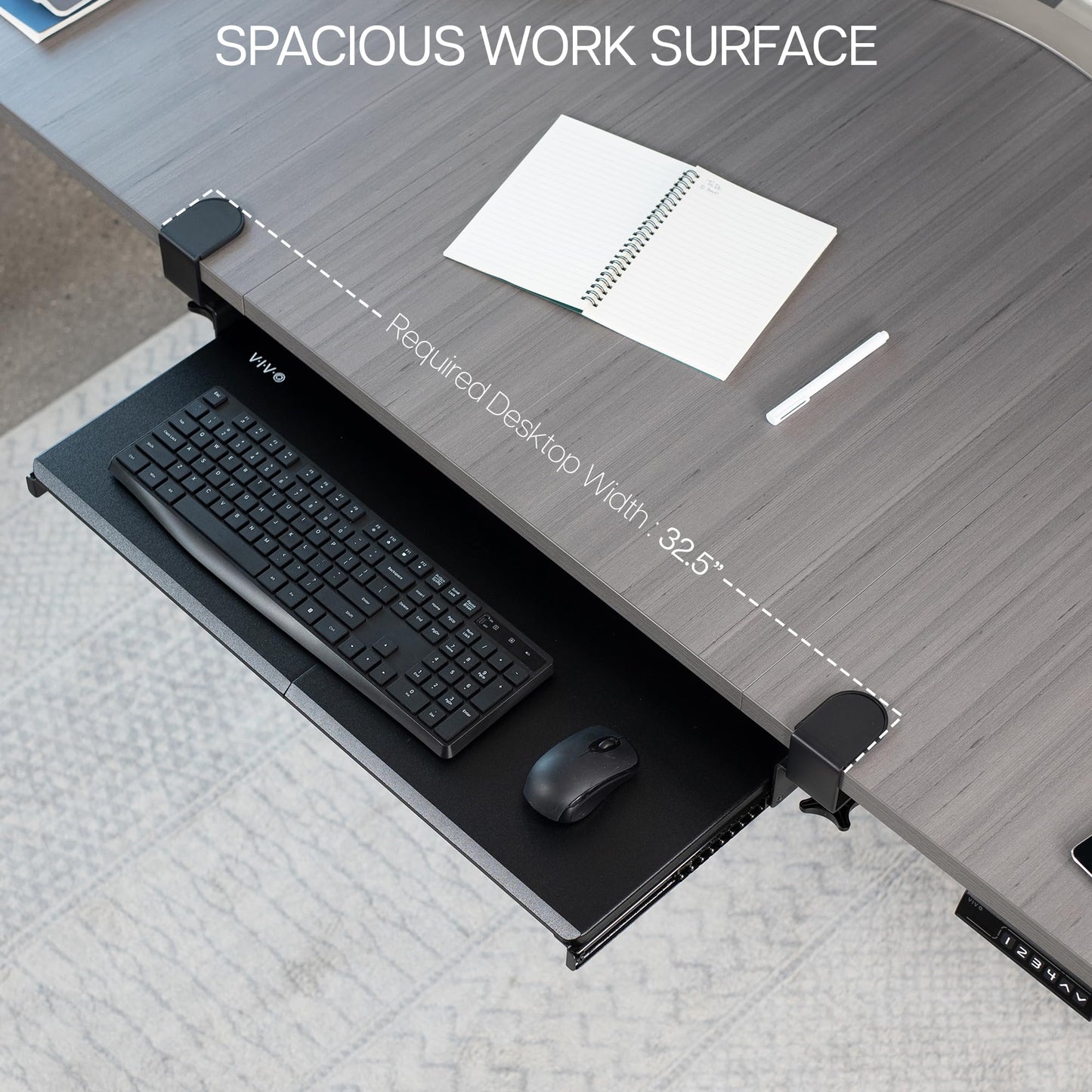 VIVO Large Keyboard Tray Under Desk Pull Out with Extra Sturdy C Clamp Mount System, 69 (84 Including Clamps) x 28 cm Slide-Out Platform Computer