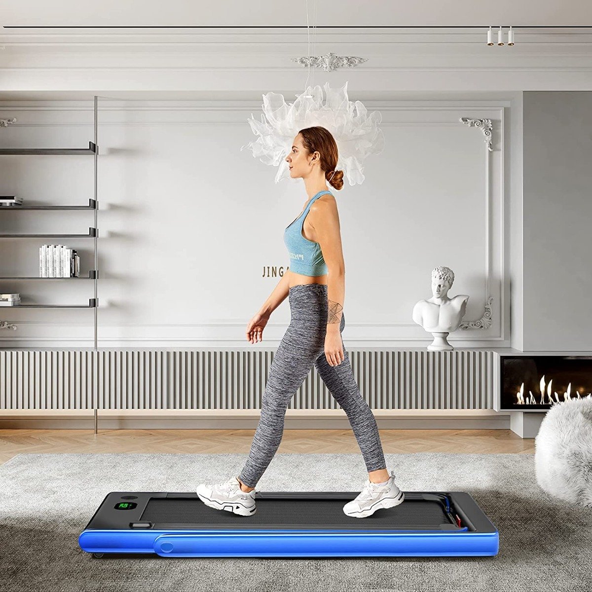 1-12Kph Folding Electric Treadmill with Bluetooth Capability-Black