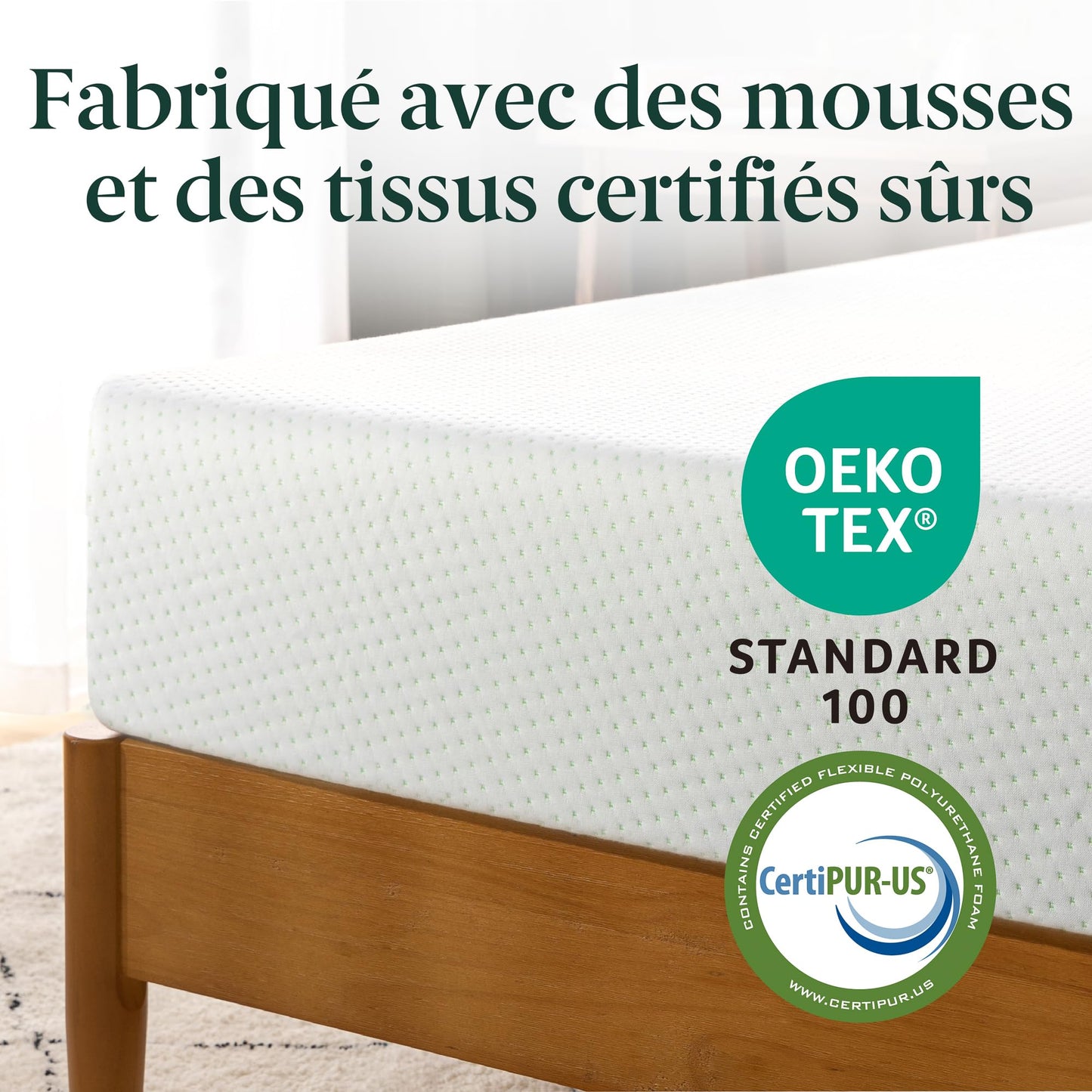 Zinus Foam Mattress, Memory Foam, White, Single
