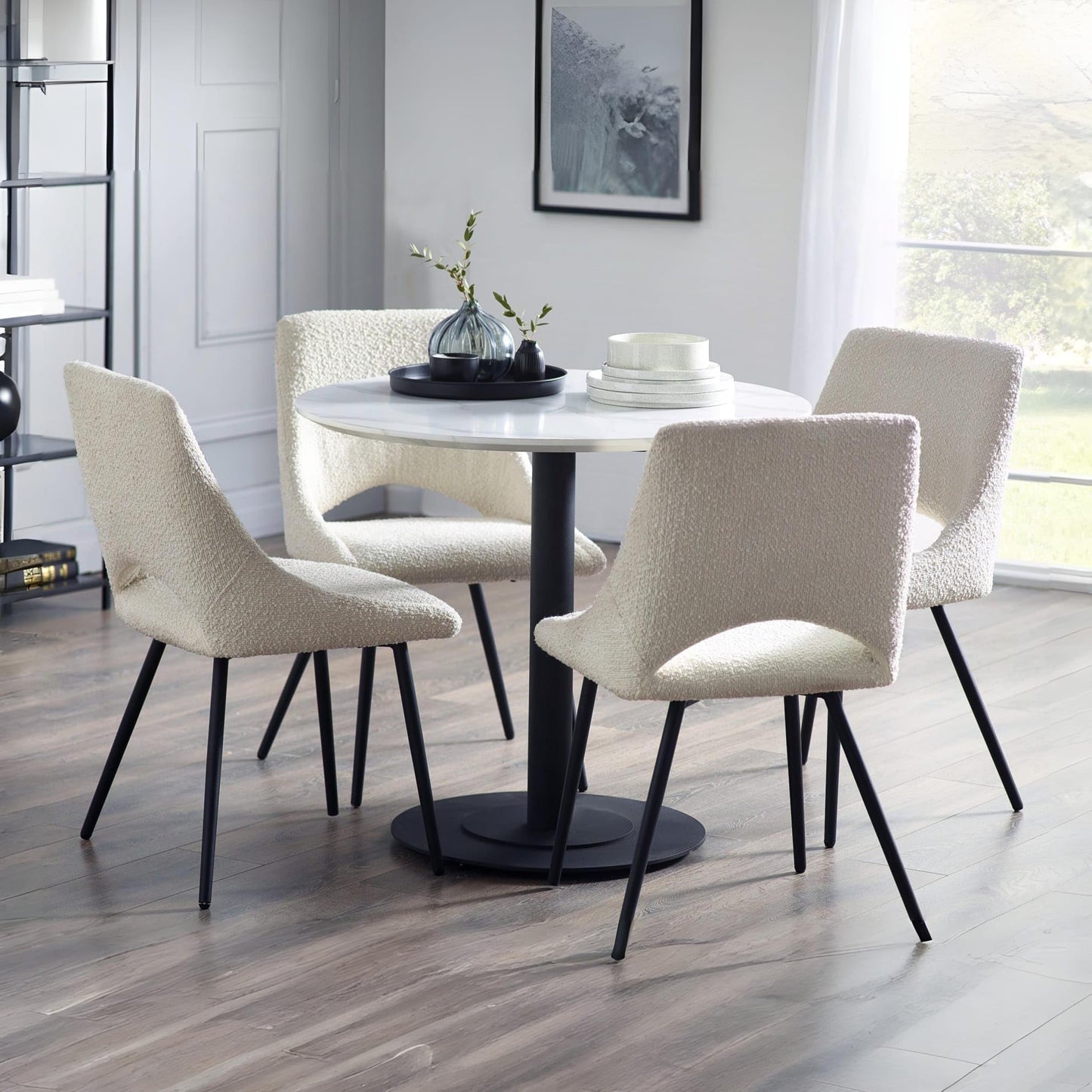 Julian Bowen Luca 80cm Round Dining Table White for 2 - H75 x W80 x D80cm