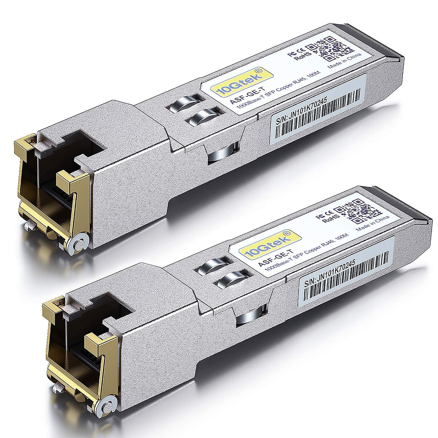 [2 Pack] 1G SFP to RJ45 Mini-Gbic Module 100-meter, 1000Base-T Copper Transceiver Compatible for Cisco GLC-T/SFP-GE-T, Meraki, Ubiquiti UniFi