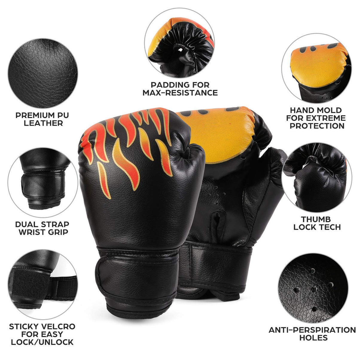 Odoland 3-in-1 Boxing Gloves Punching Mitts Kick Pad Pack Set for Kids, Boxing Mitts Focus Pads, Taekwondo Kick Pad, Kids Boxing Gloves for Boxing,