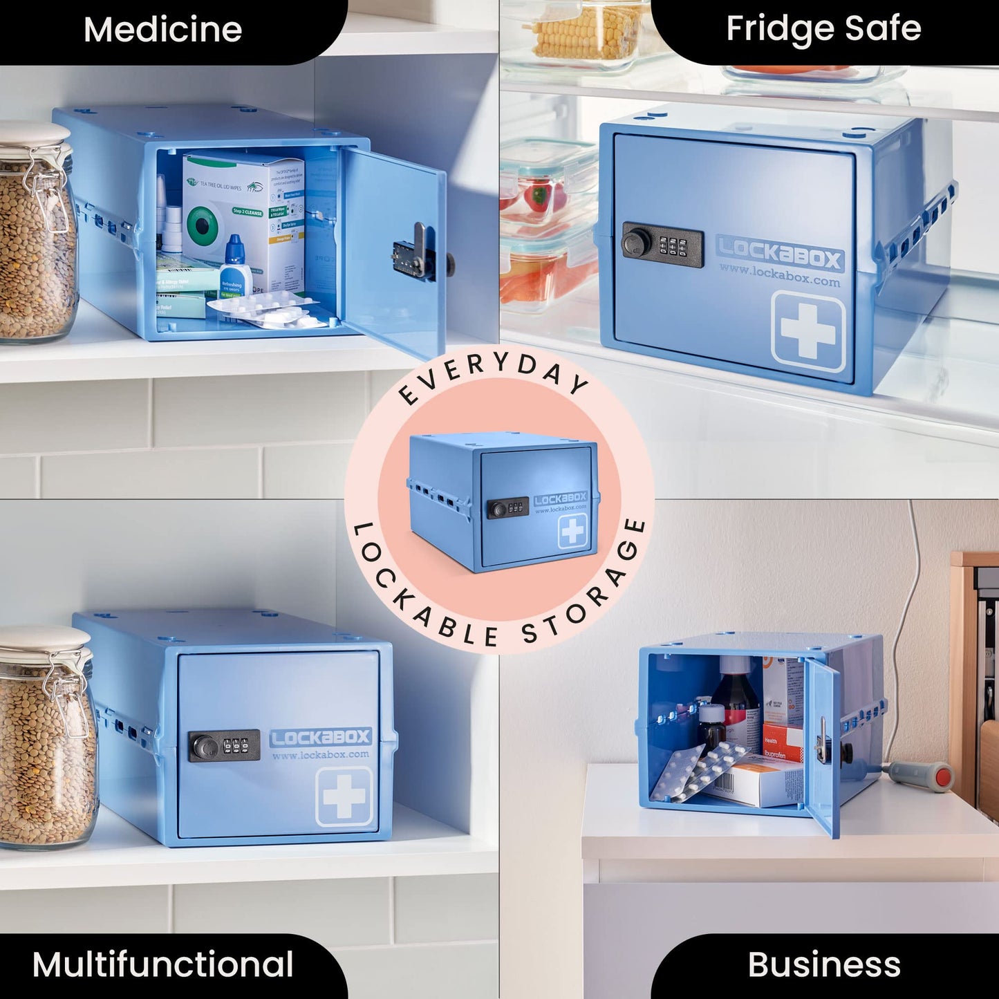 Lockabox One Medi Blue | Premium Lockable Medicine Box | 10 Litre Lightweight & Hygienic Medicine Lock Box | BPA-Safe